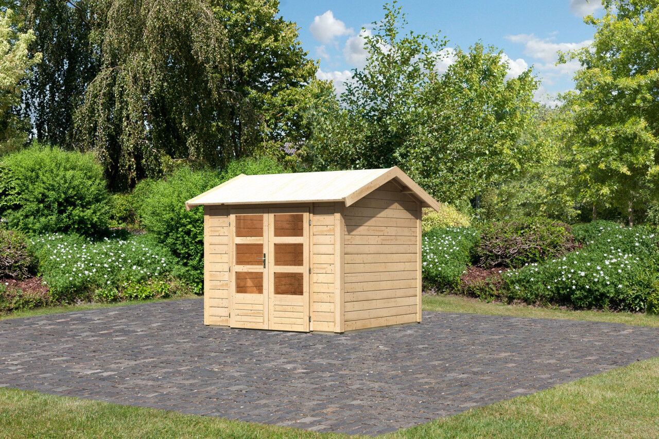 Karibu Gartenhaus Theres 3 naturbelassen natur