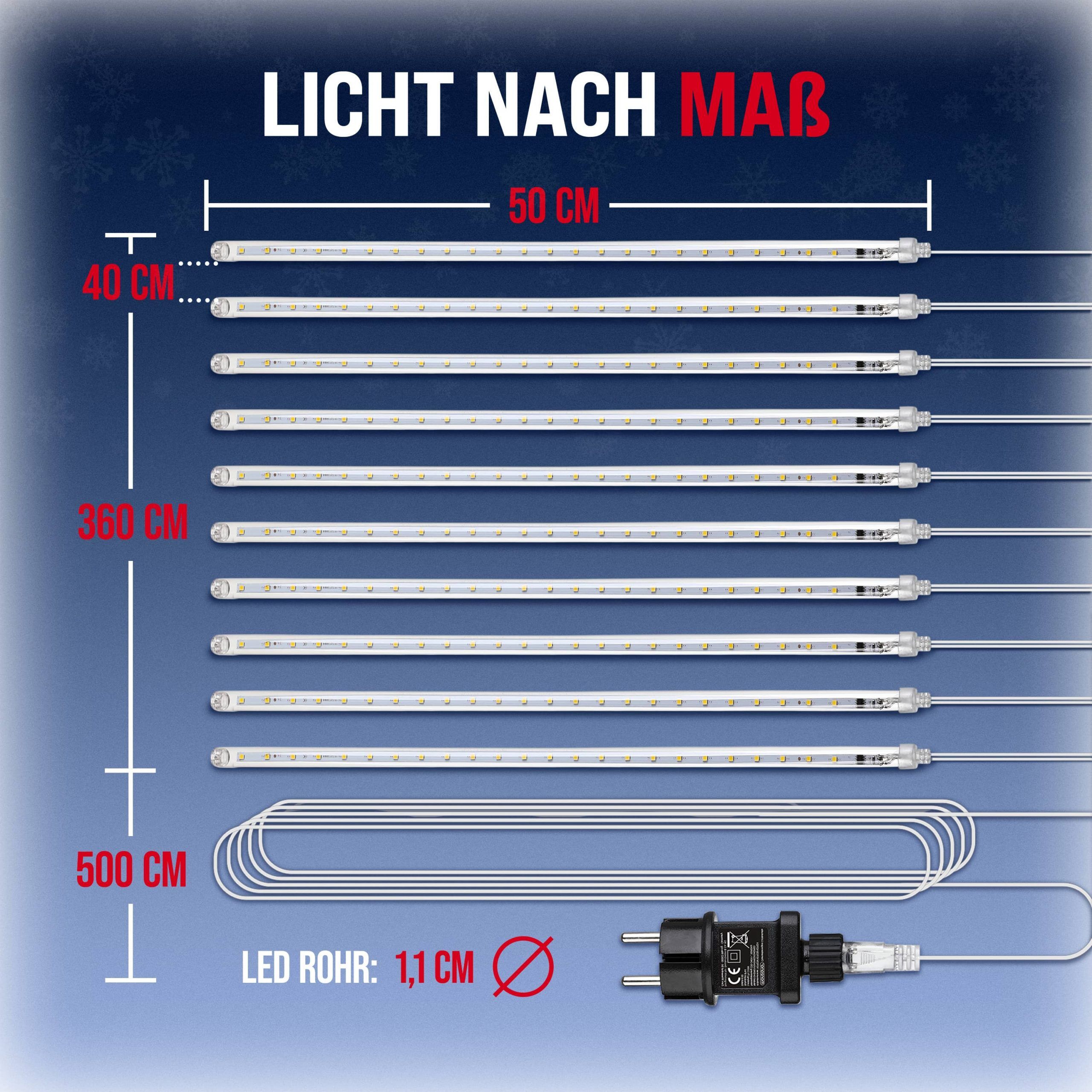 Lichterkette Weihnachten Diamantenregen Blau