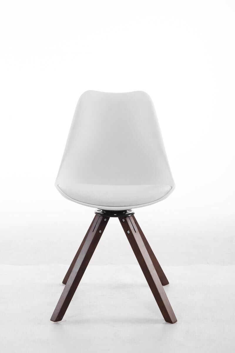 Besucherstuhl Troyes Drehbar Walnuss Square, weiß