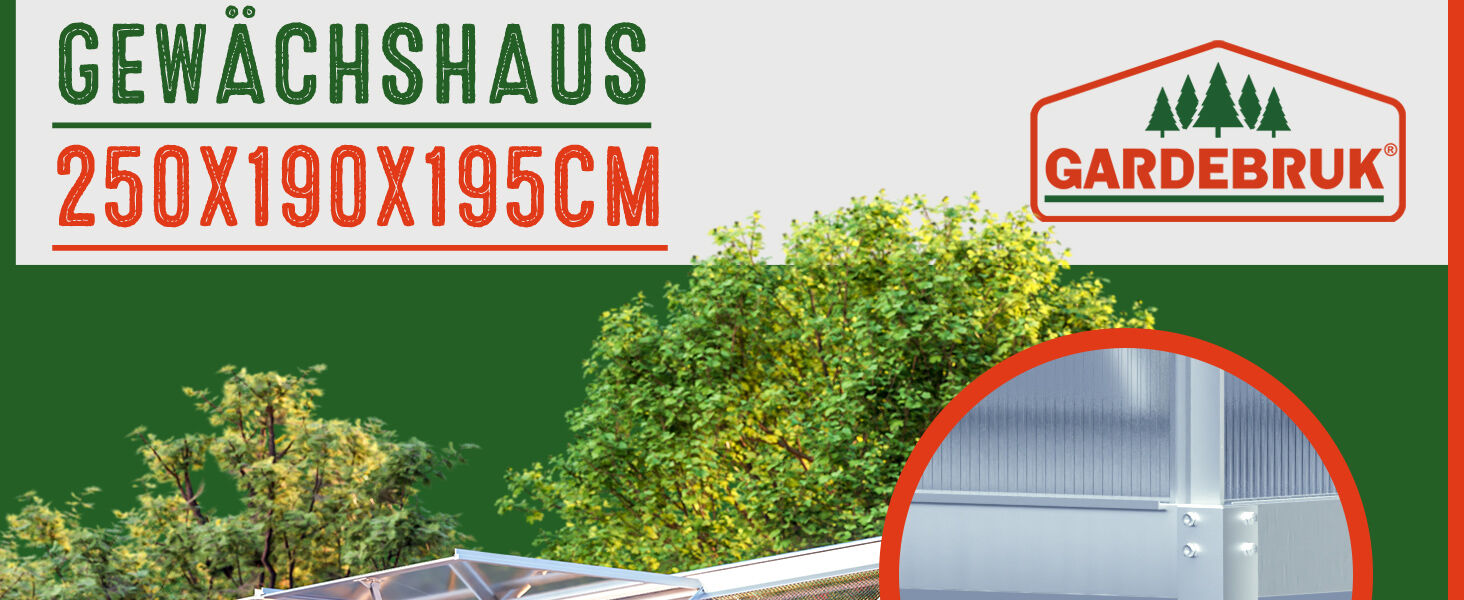 Gewächshaus 4 Raum classic mit Fundament