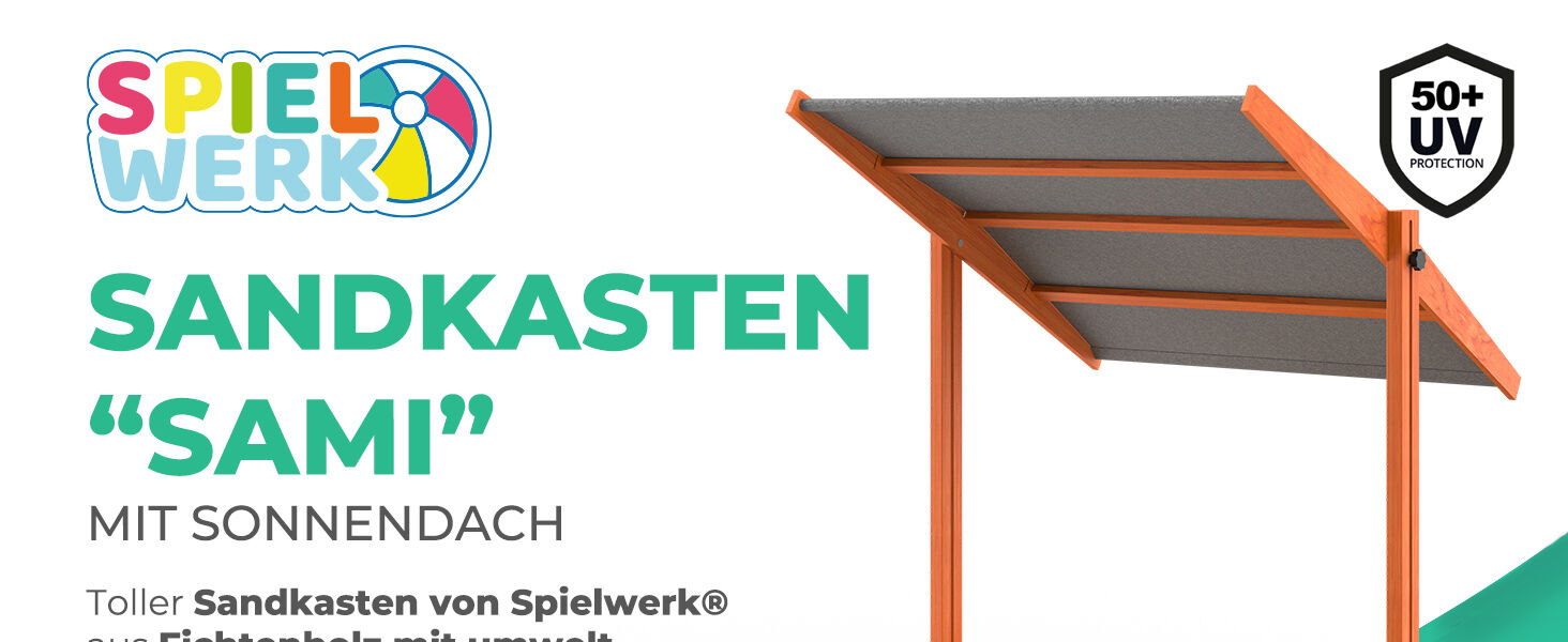 Sandkasten Sami 120x120cm UV-Schutz 50+