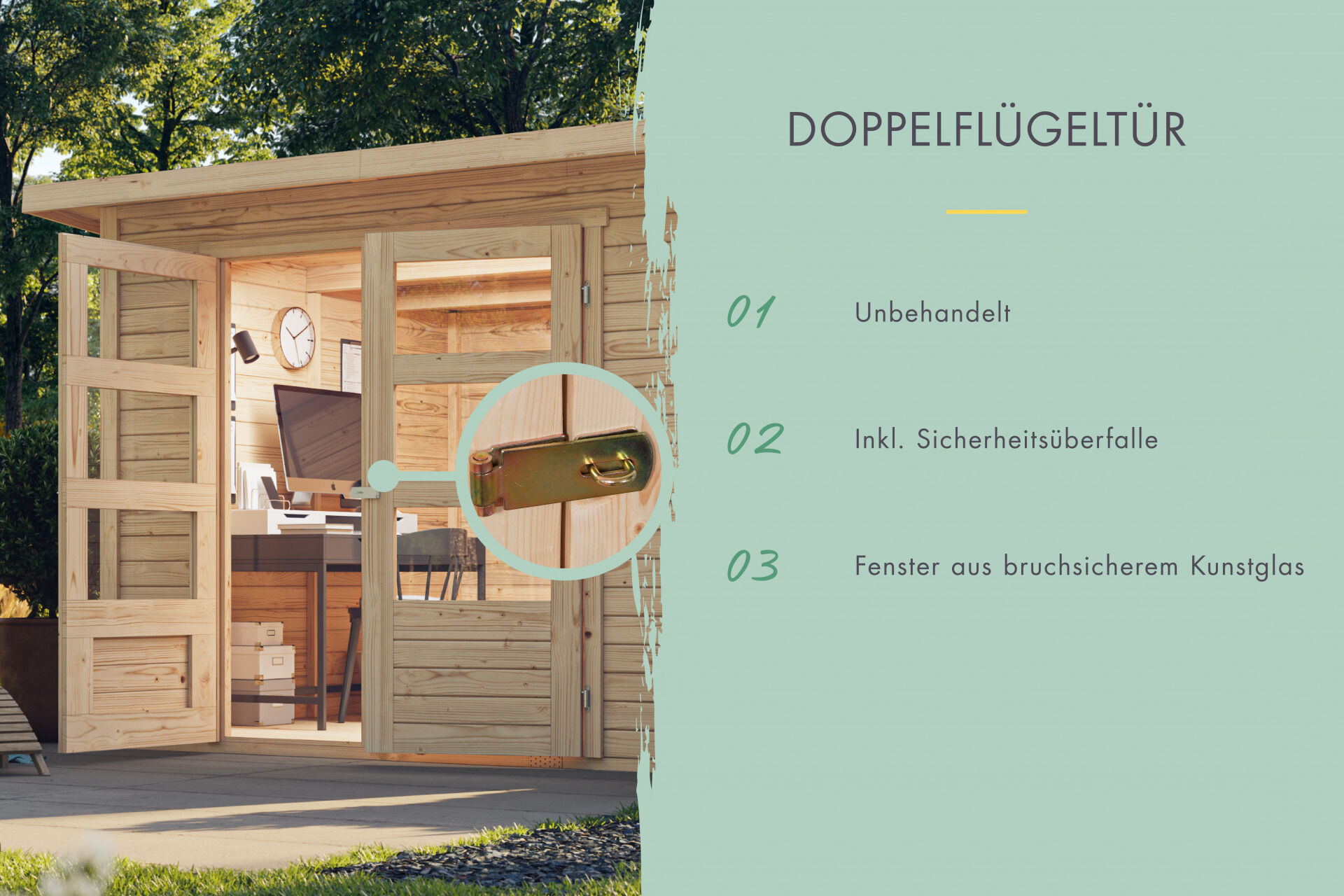 Karibu Gartenhaus Askola 5, naturbelassen