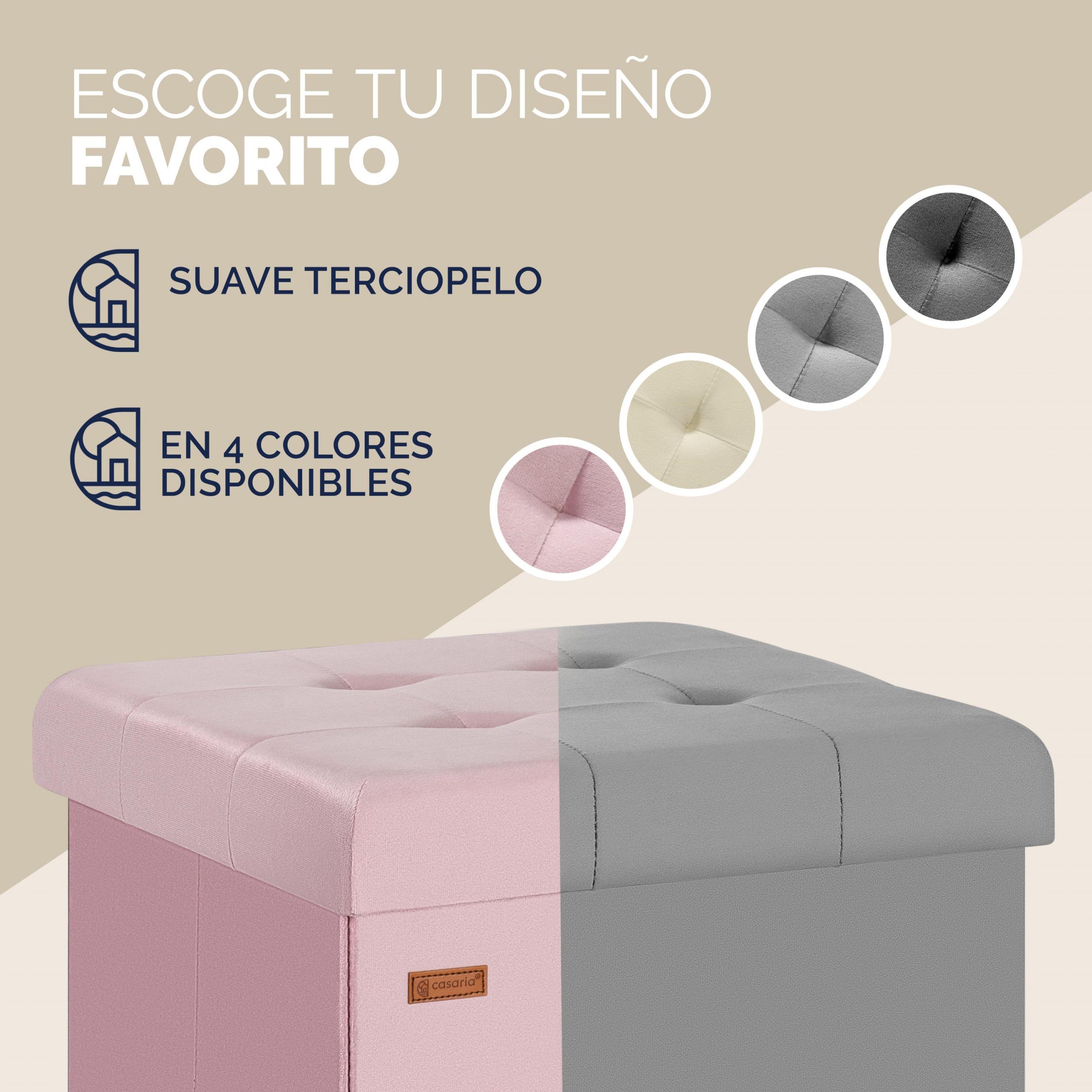 Sitzhocker Rosa Samt 42x38x38cm faltbar