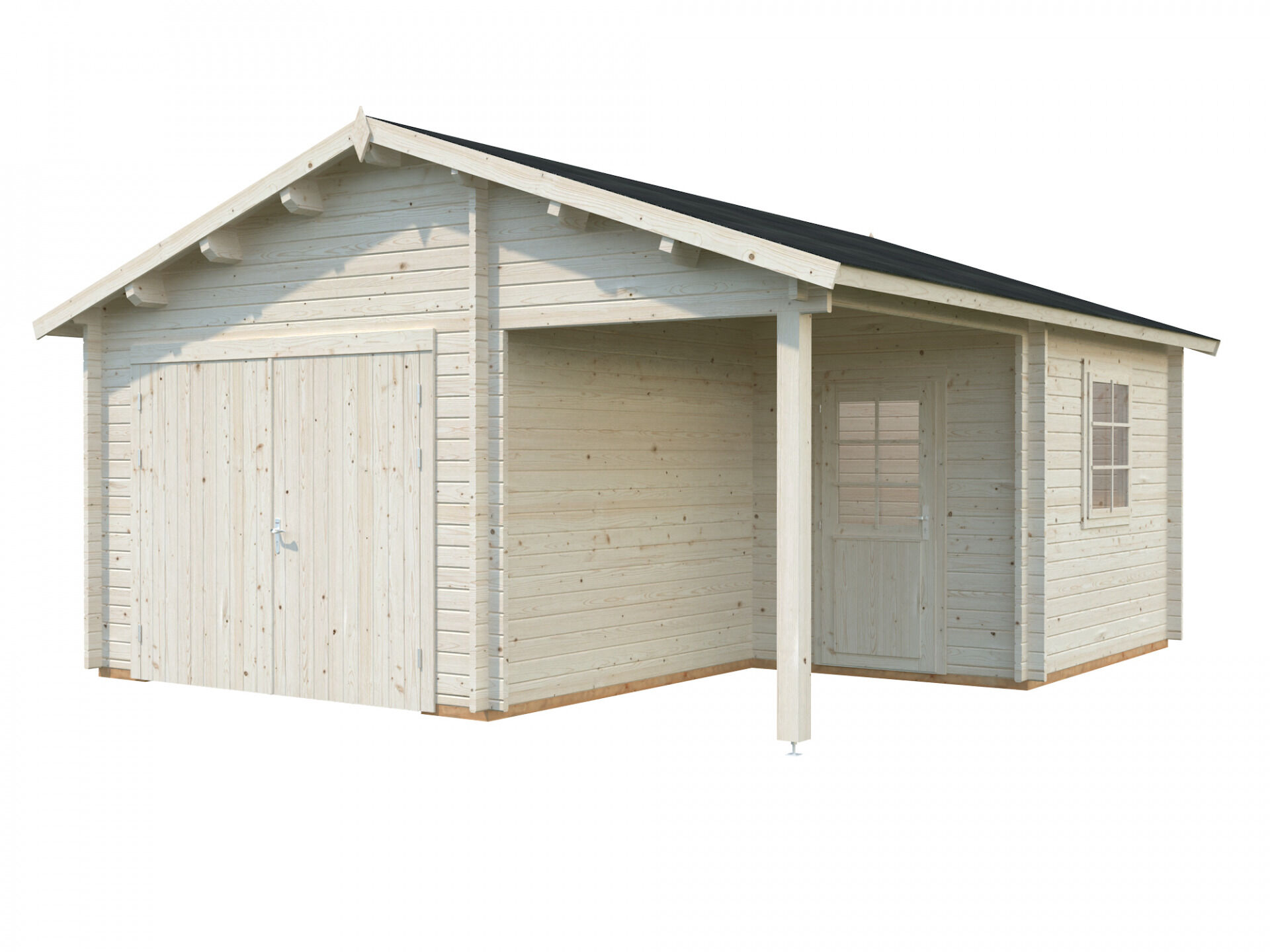 Palmako Holzgarage Roger 21,9+5,2 m² mit Holztor