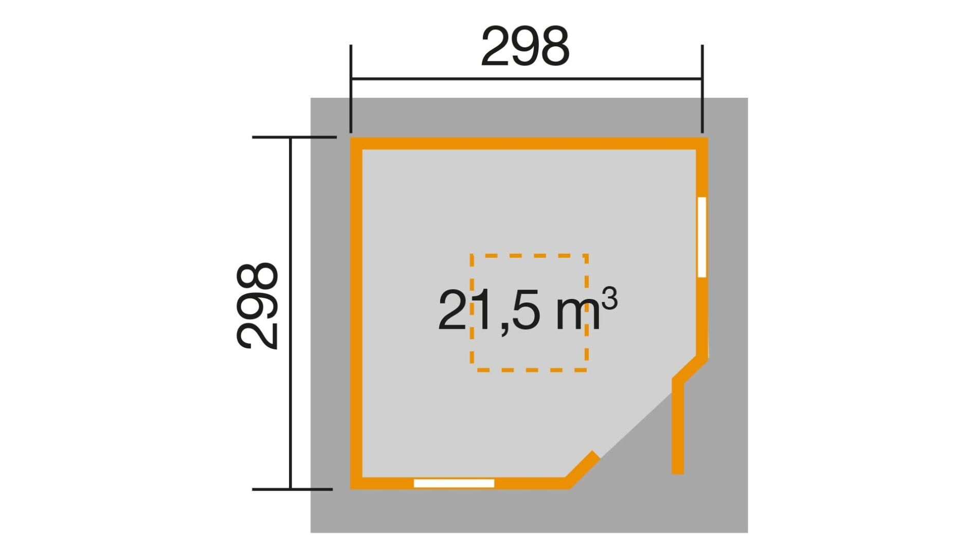 weka Gartenhaus 149 5-Eck m. Dachaufsatz 3,8x3,8m