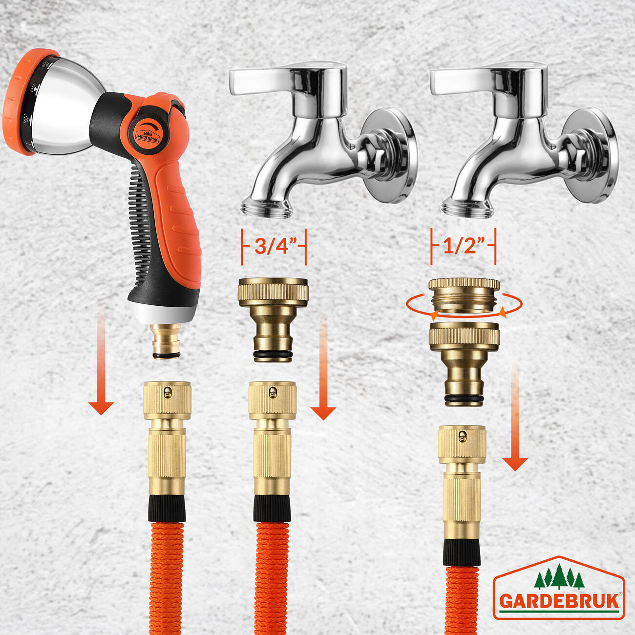 Gartenschlauch Orange 30m flexibel