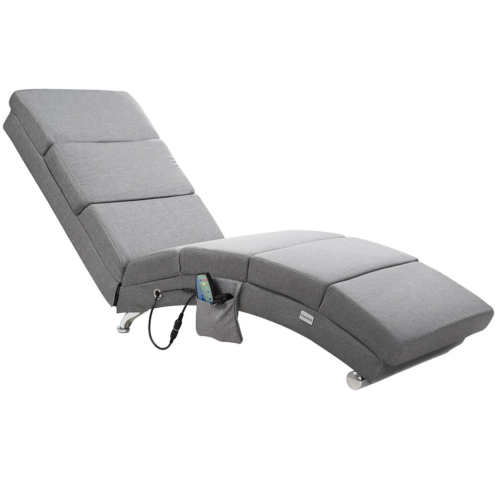 Relaxliege London Grau mit Massage- + Heizfunktion