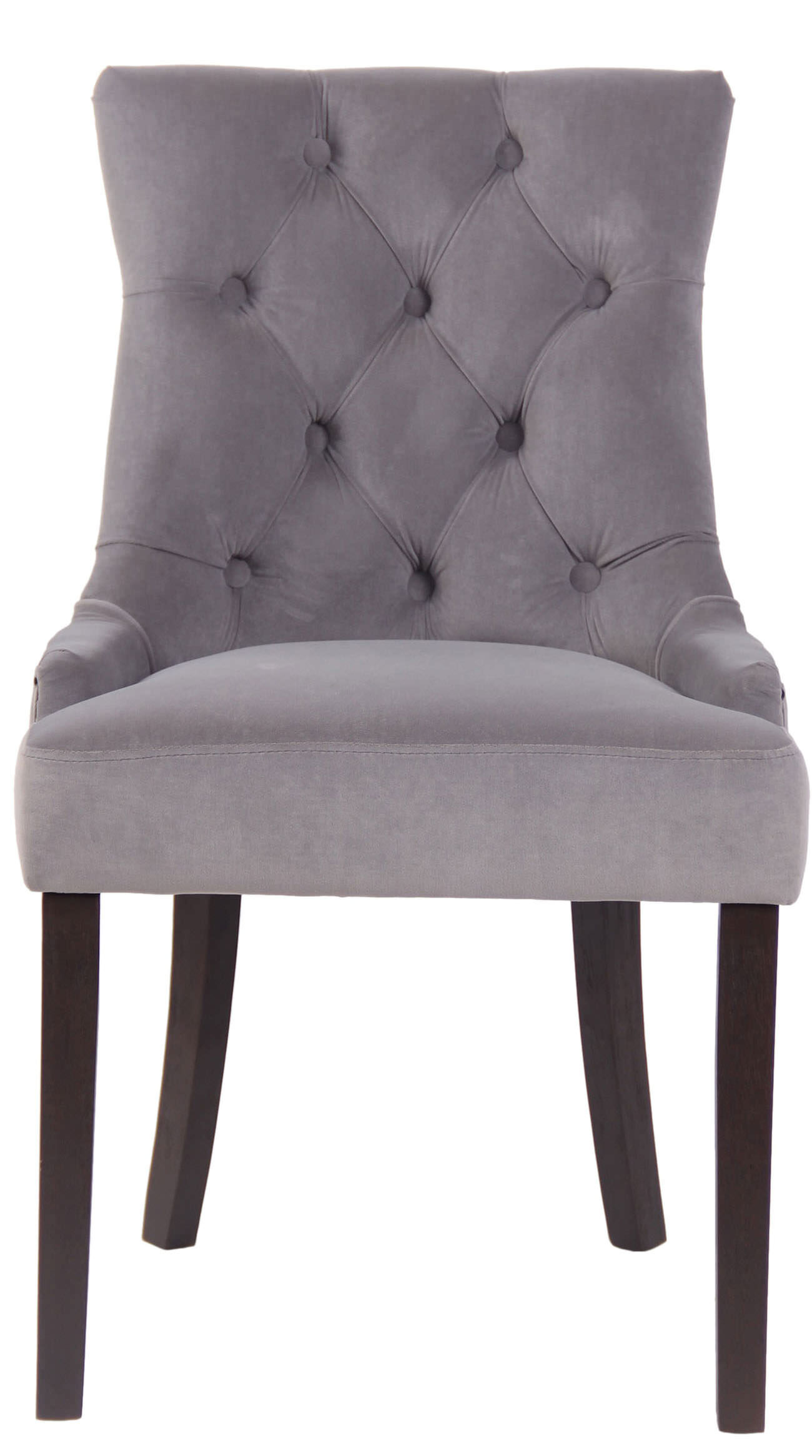 Esszimmerstuhl Aberdeen Samt antik, grau