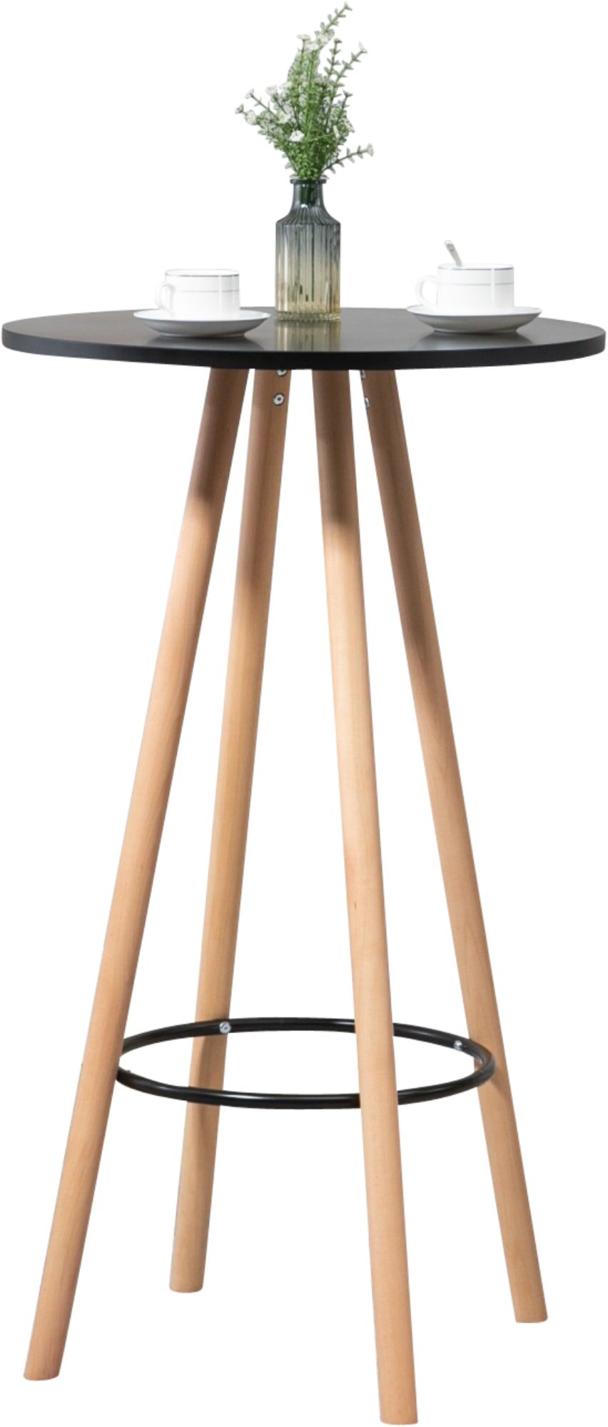 Stehtisch Livia rund, natura/schwarz