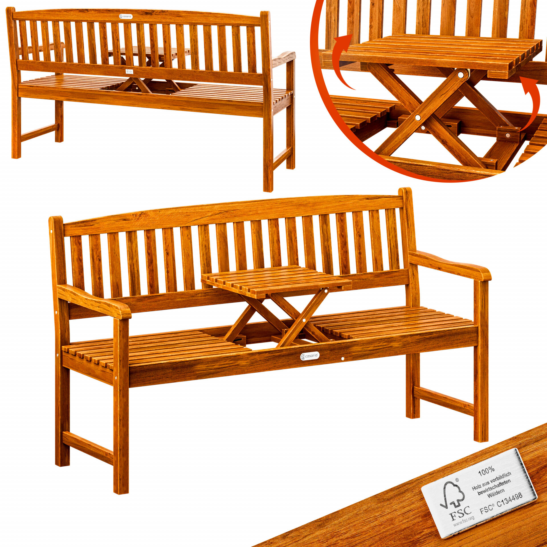Gartenbank Picknick mit Tisch Eukalyptus FSC®-zertifiziert