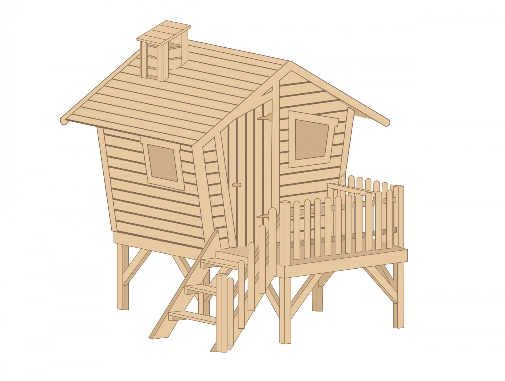 Tabaluga Abenteuerhaus LOTTI mit Treppe und Terrasse