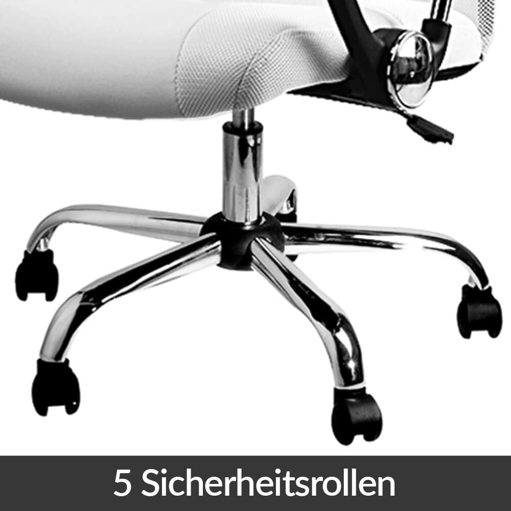 Bürostuhl Deluxe Weiß mit Netz
