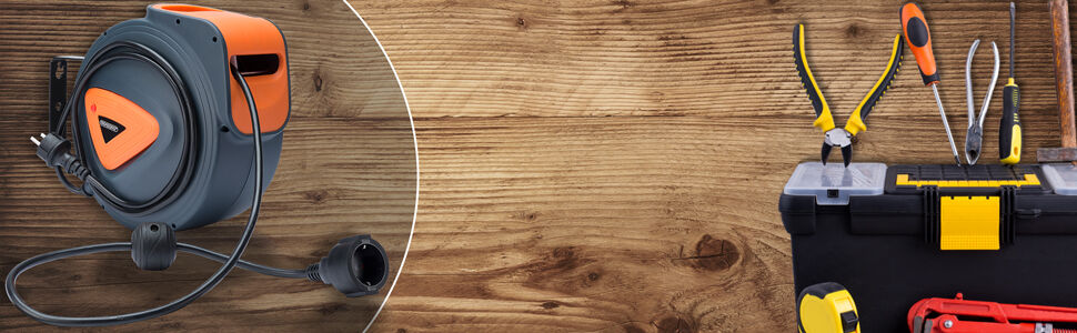 Automatik Kabeltrommel 20m+1,5m Anschlusskabel