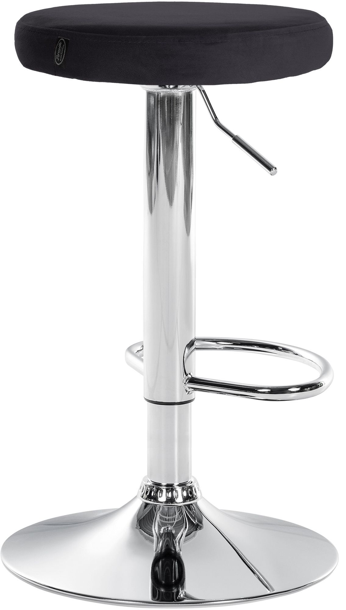 Barhocker Ponte Samt chrom, schwarz