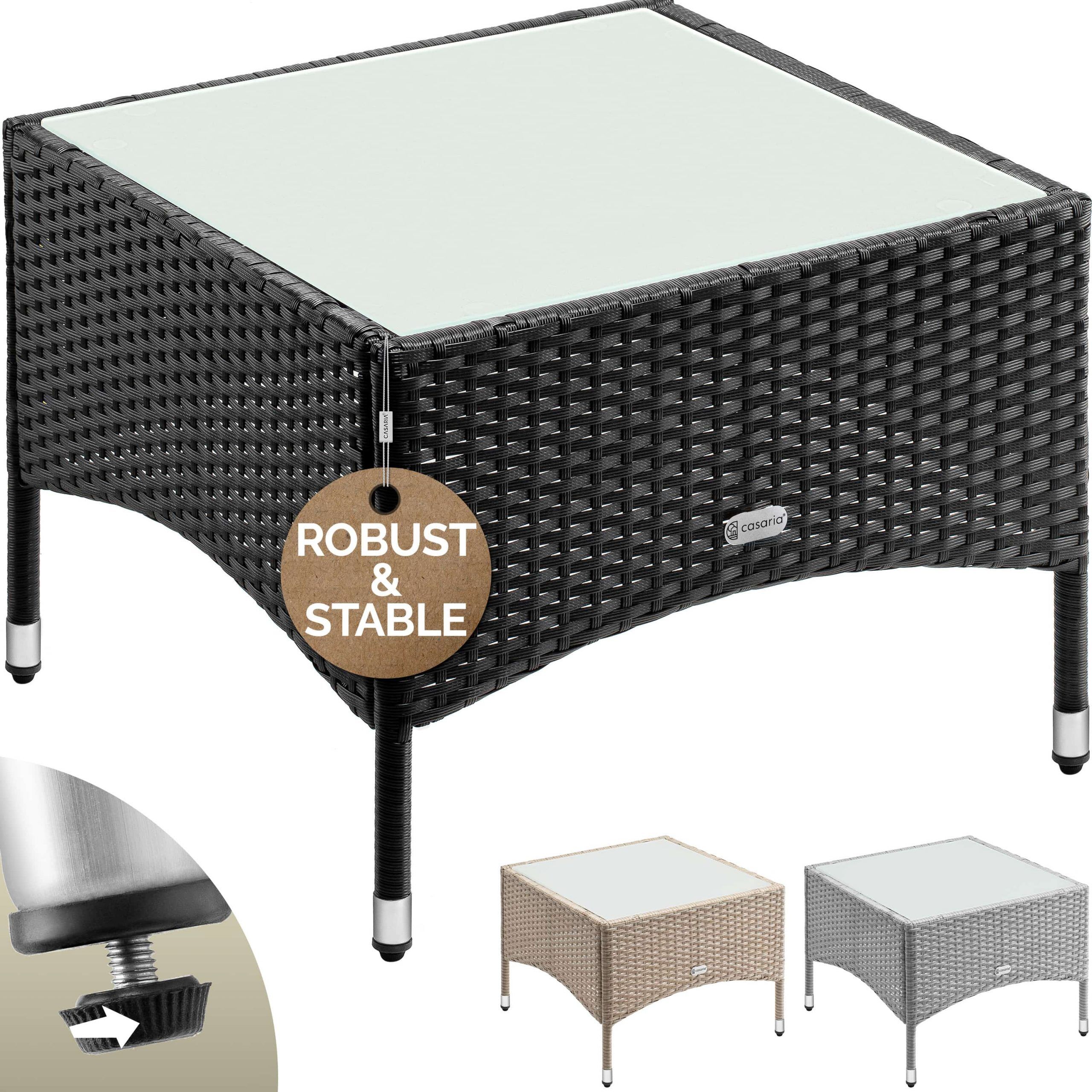 661526 Polyrattan Beistelltisch Schwarz 58x58x42cm