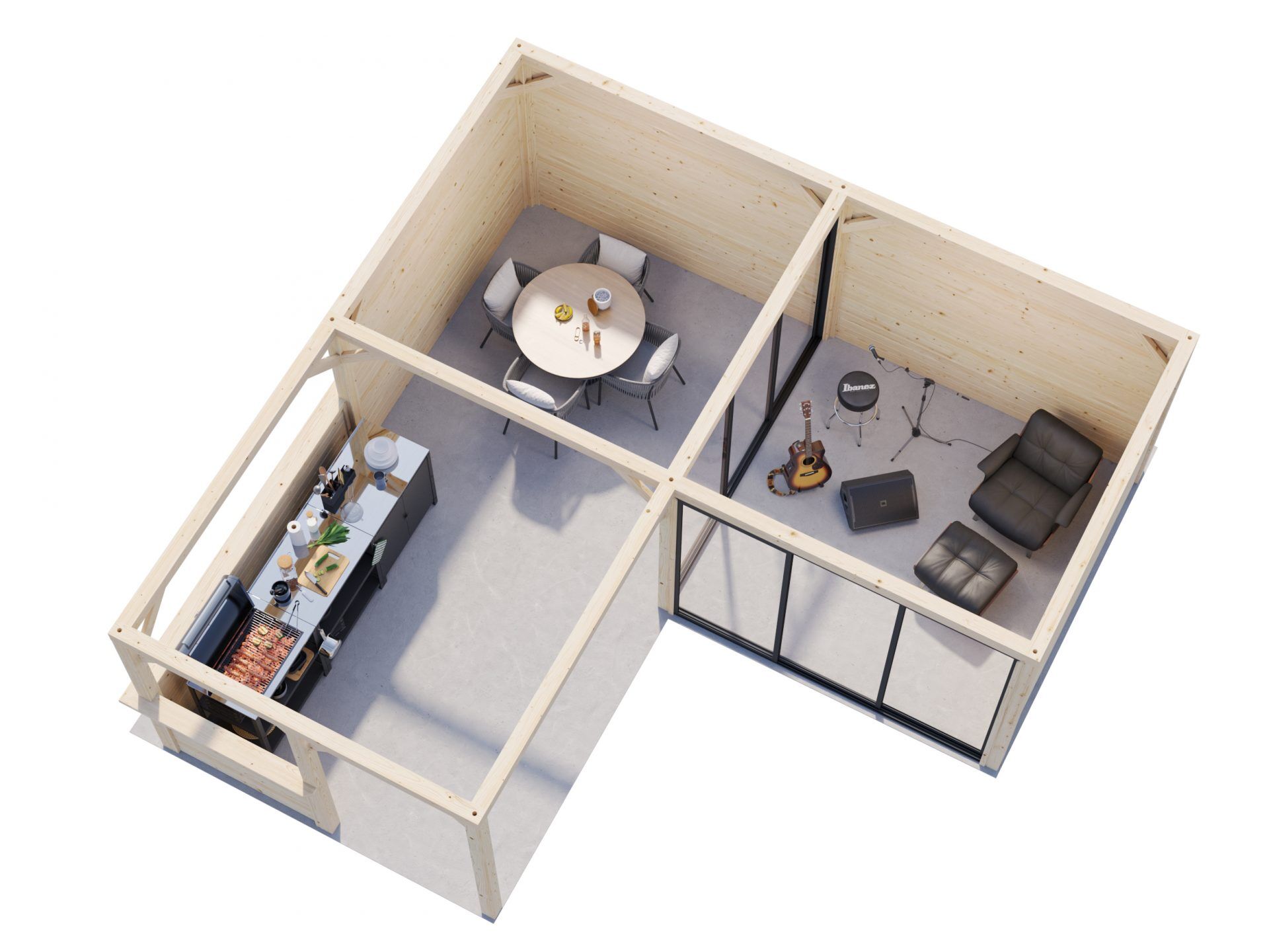 Palmako modernes Gartenhaus Lenna 24,9 m2 Set 409 Slide