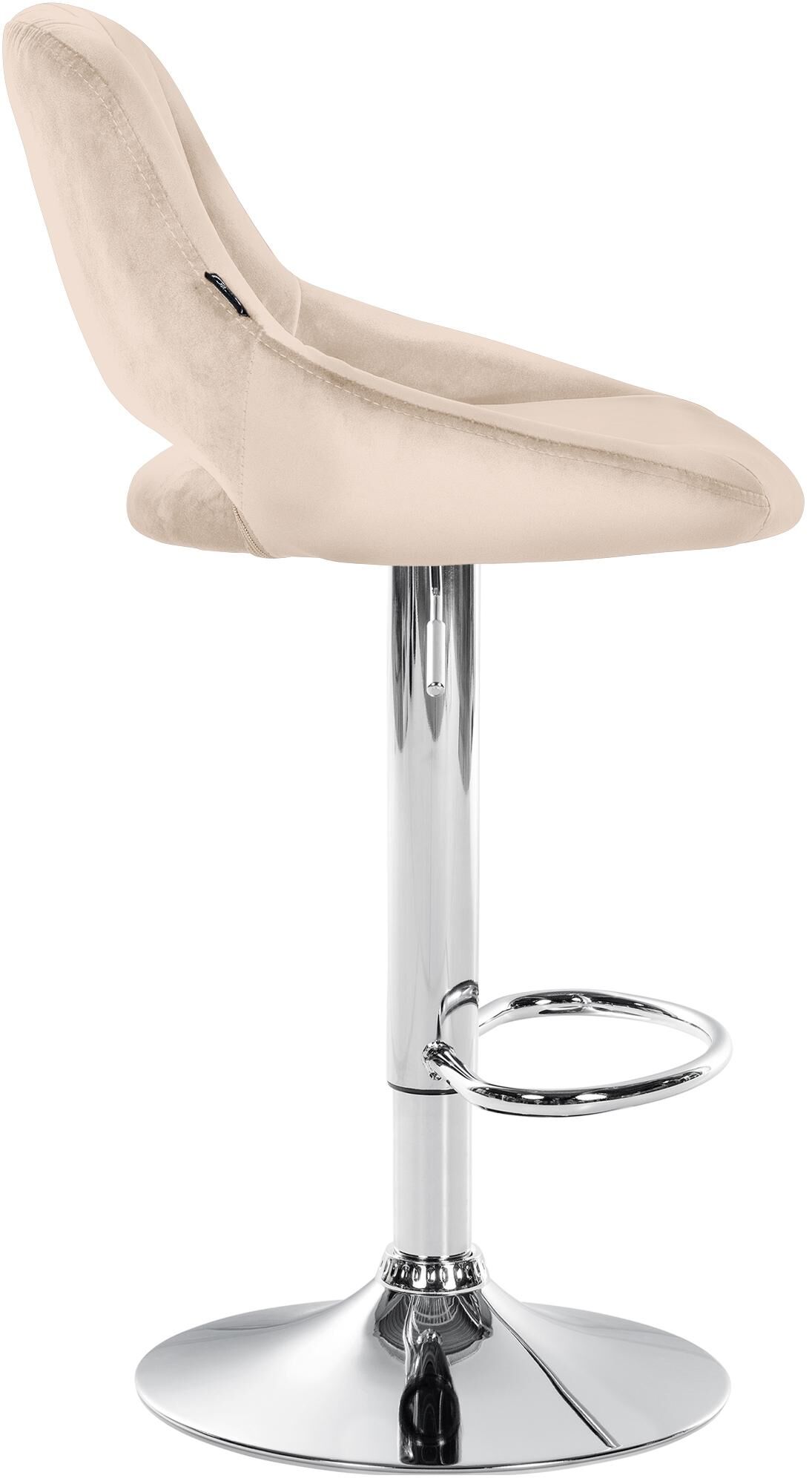 Barhocker Milet Samt chrom, creme