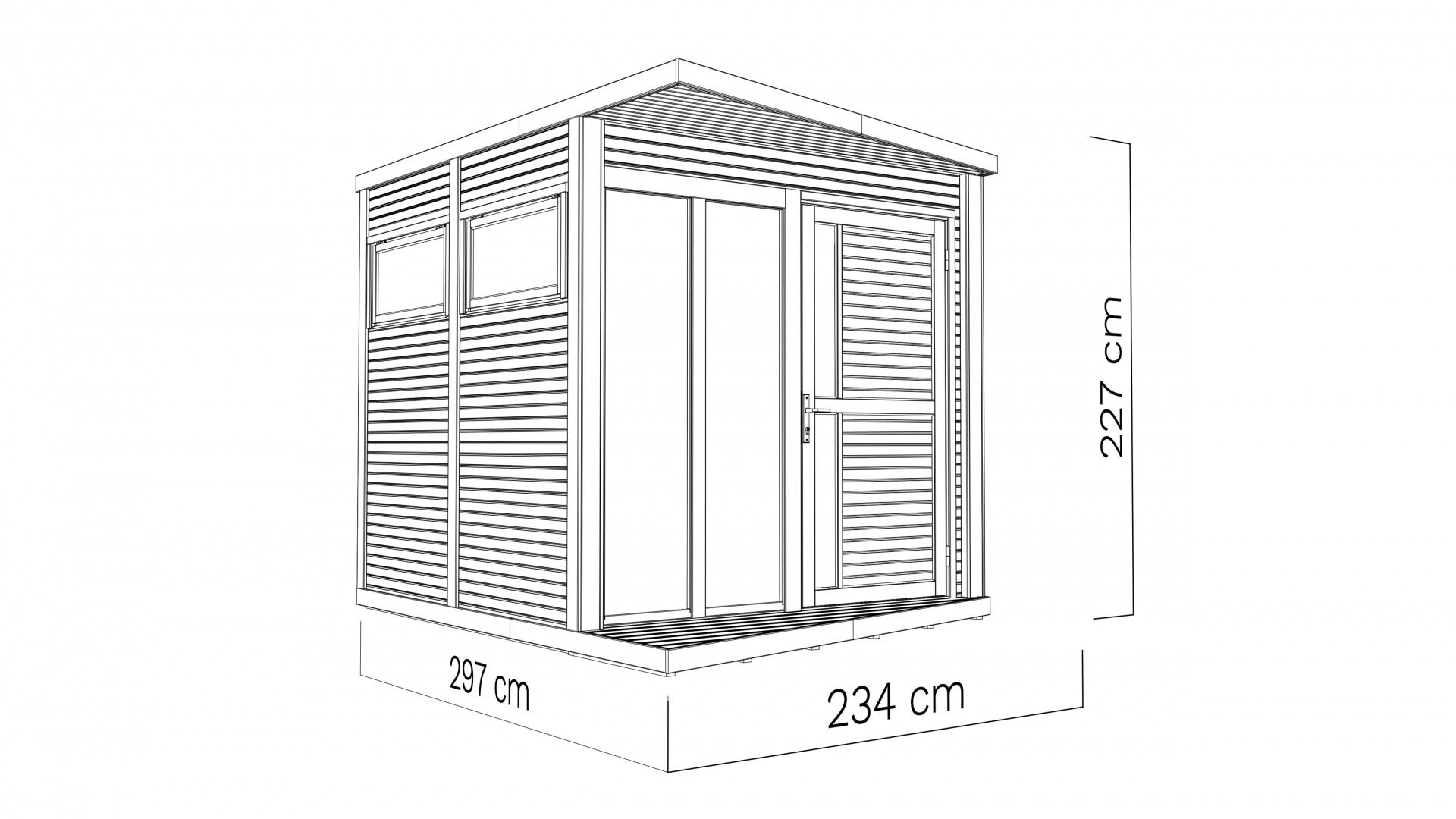 Gartenhaus Holz Concept Office anthrazit 230 x 293 cm