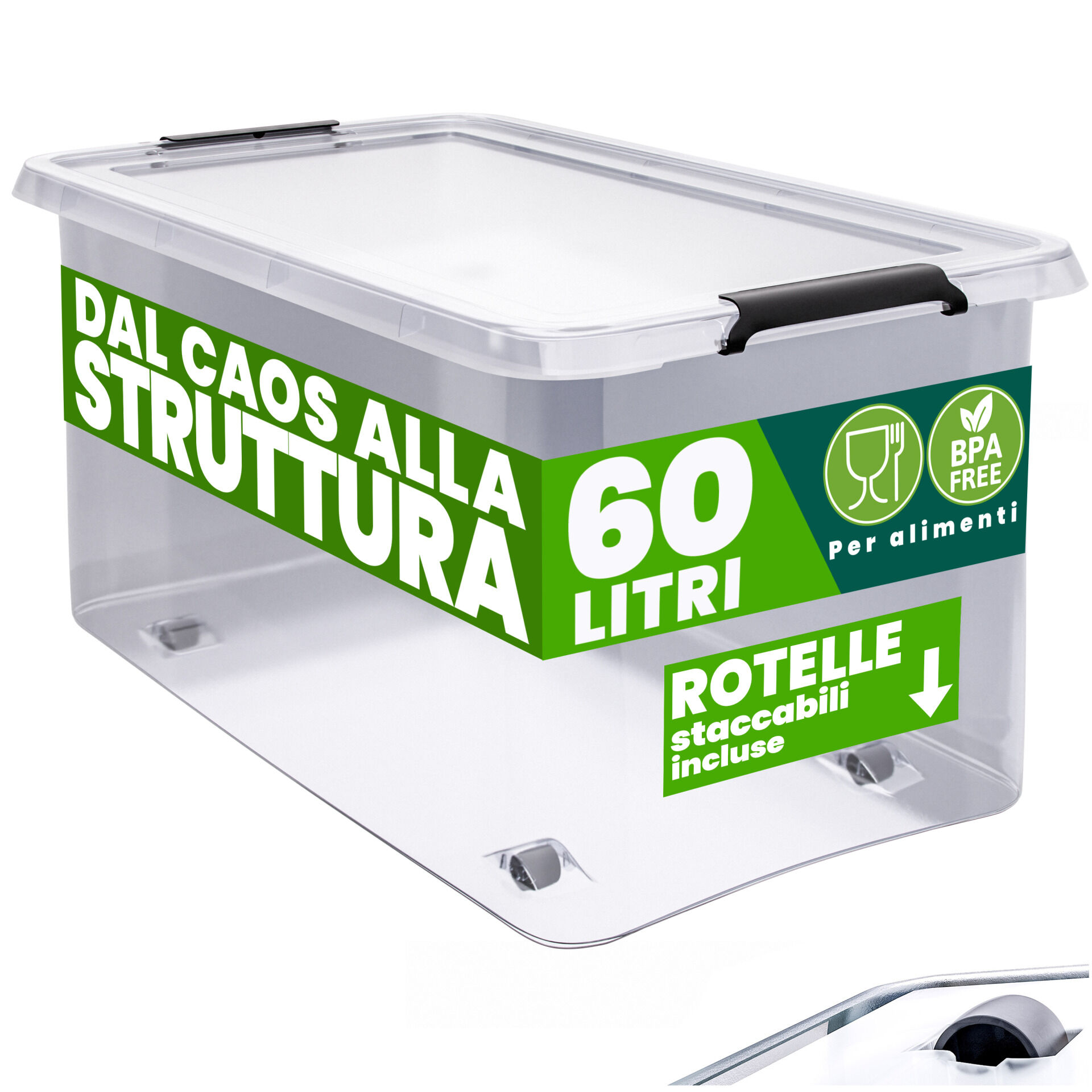 Aufbewahrungsbox Transparent 60x40x35cm 60L stapelbar