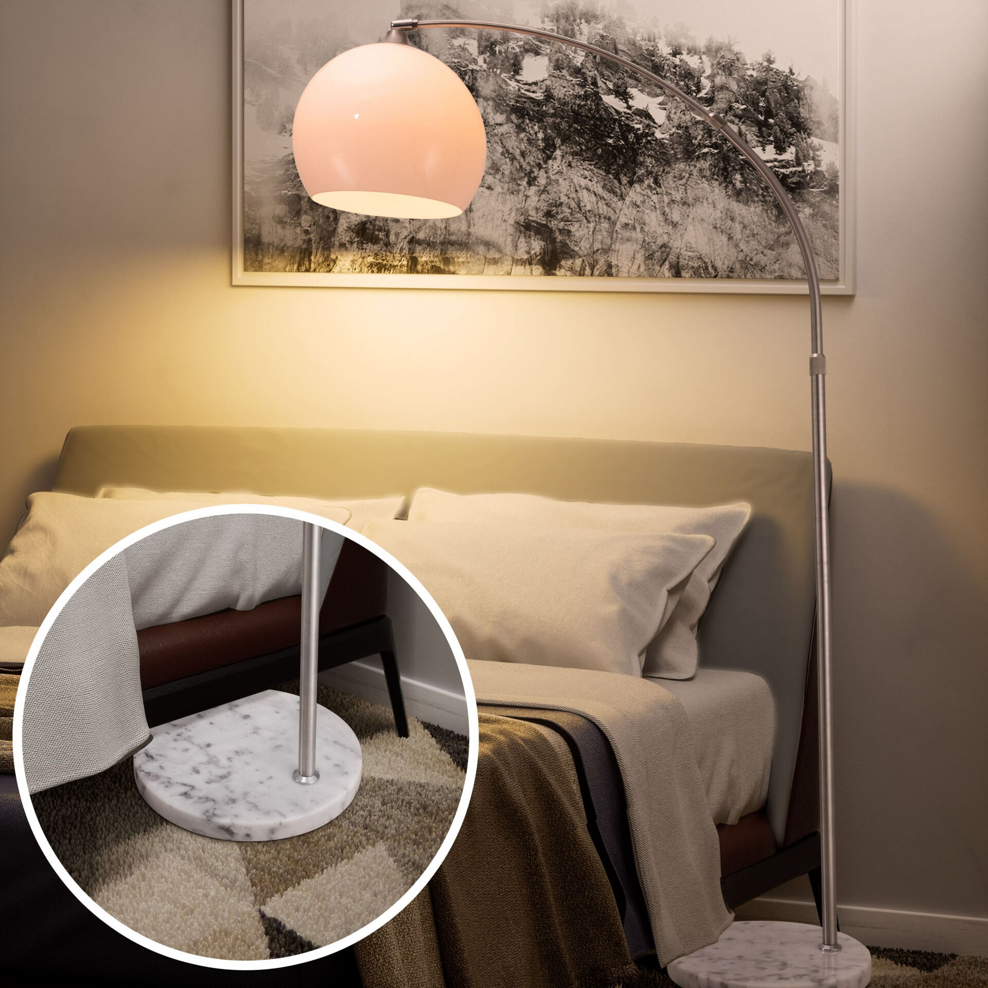 Design Bogenlampe 190-200cm verstellbar