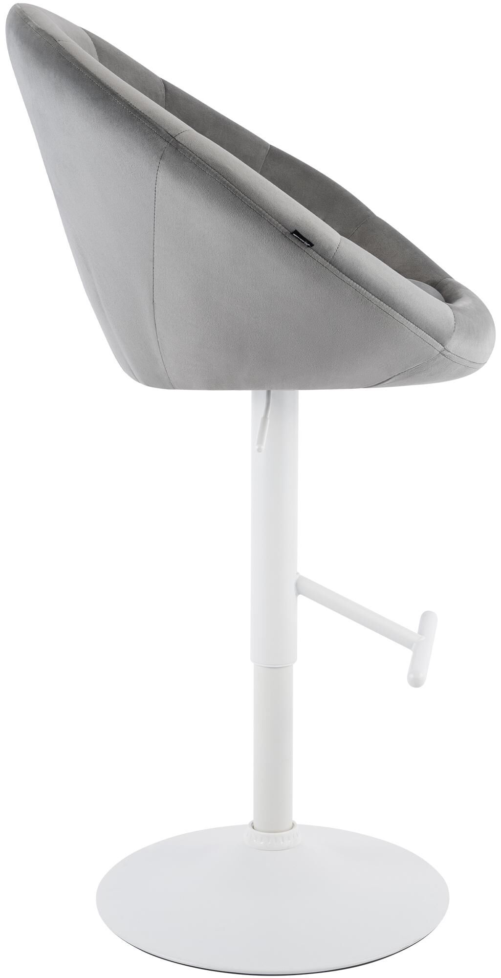 Barhocker London Samt weiß, grau