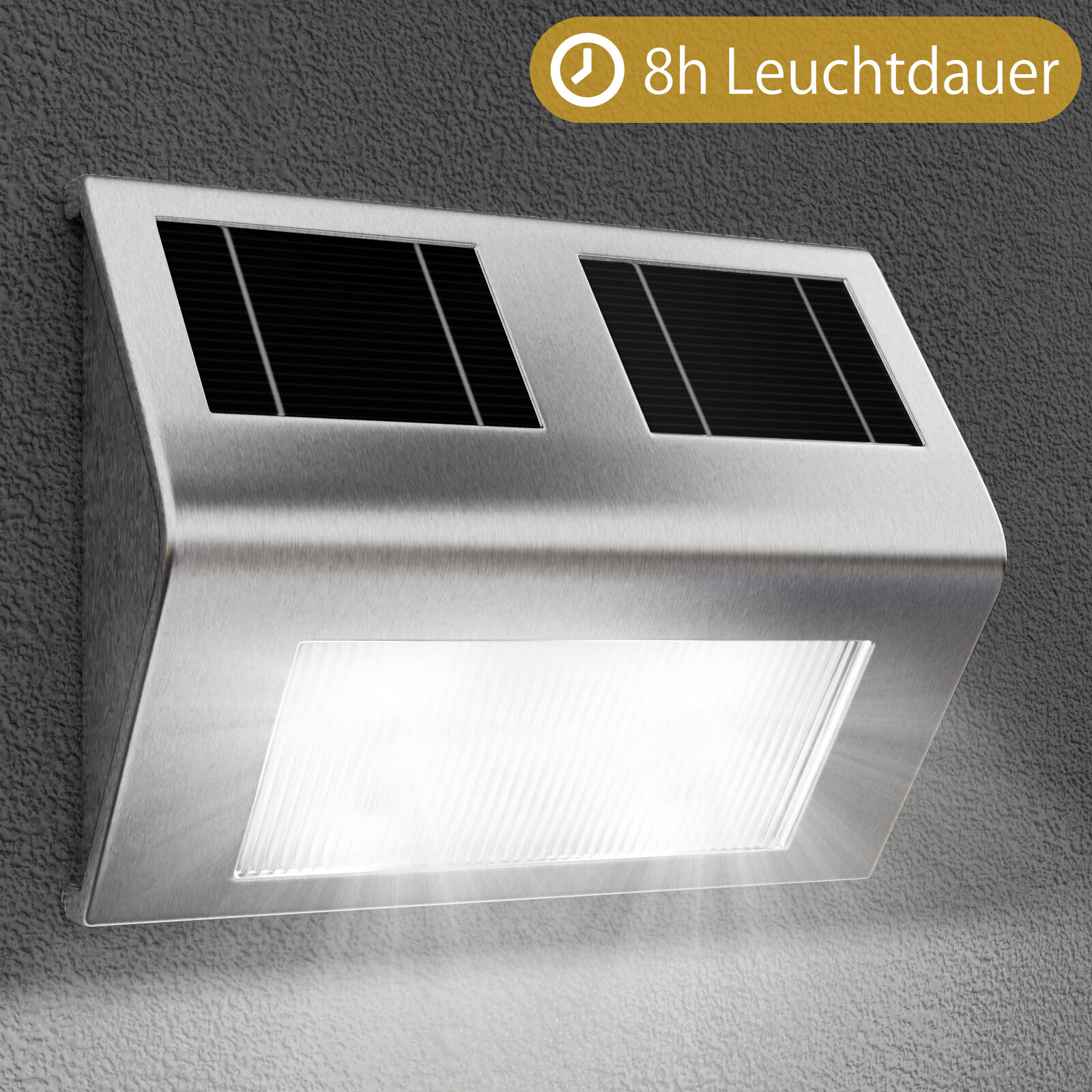 LED Solar Wandleuchte Edelstahl IP65