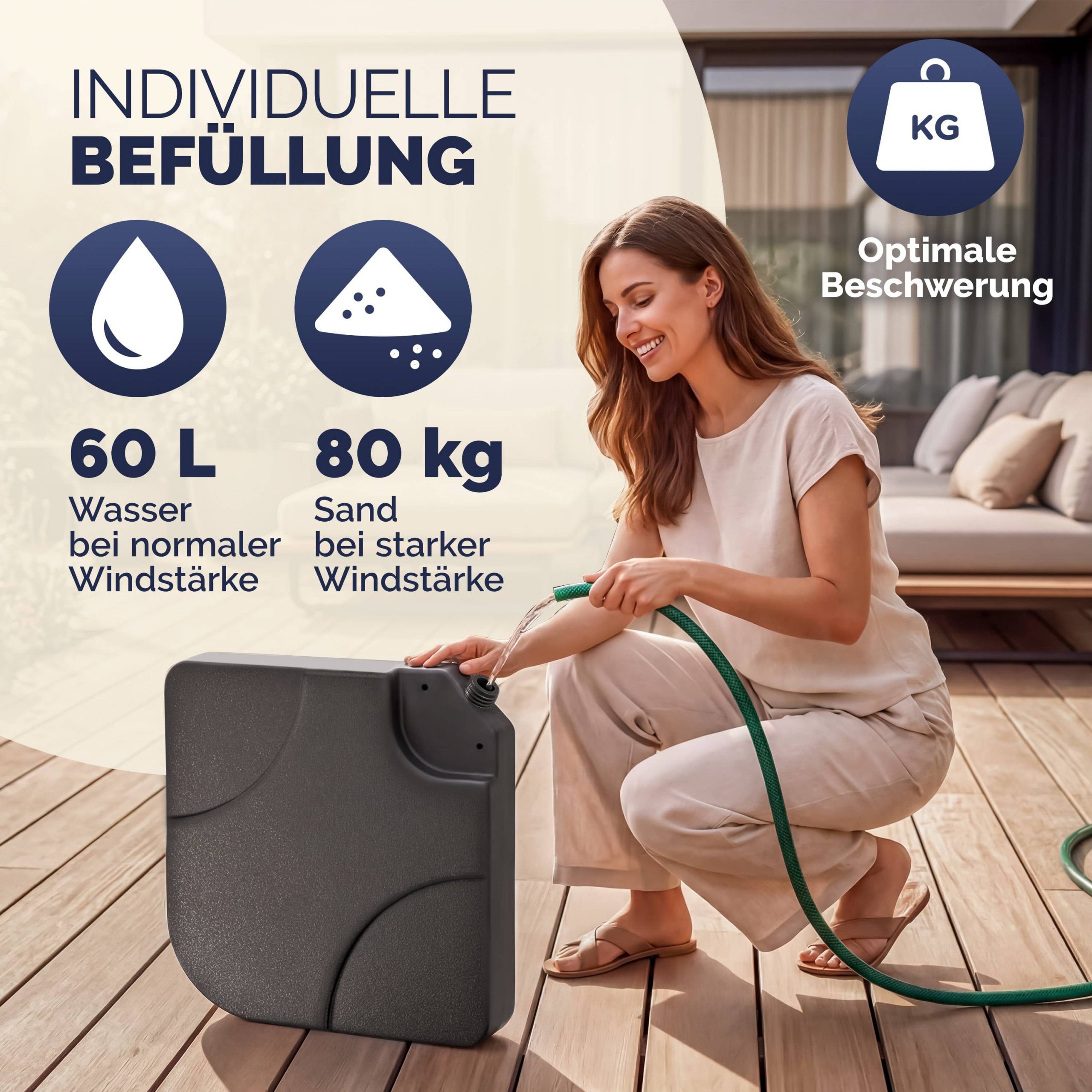 Platten für Schirmständer 4er-Set 105x105x7cm