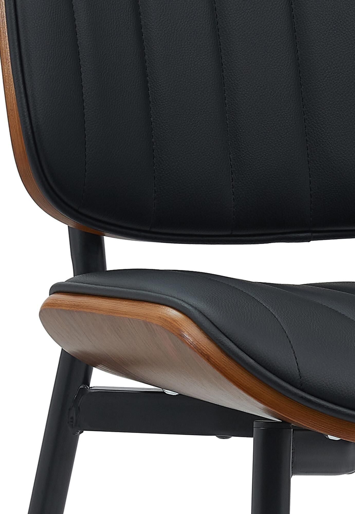 Besucherstuhl Tiffin Kunstleder, walnuss/schwarz