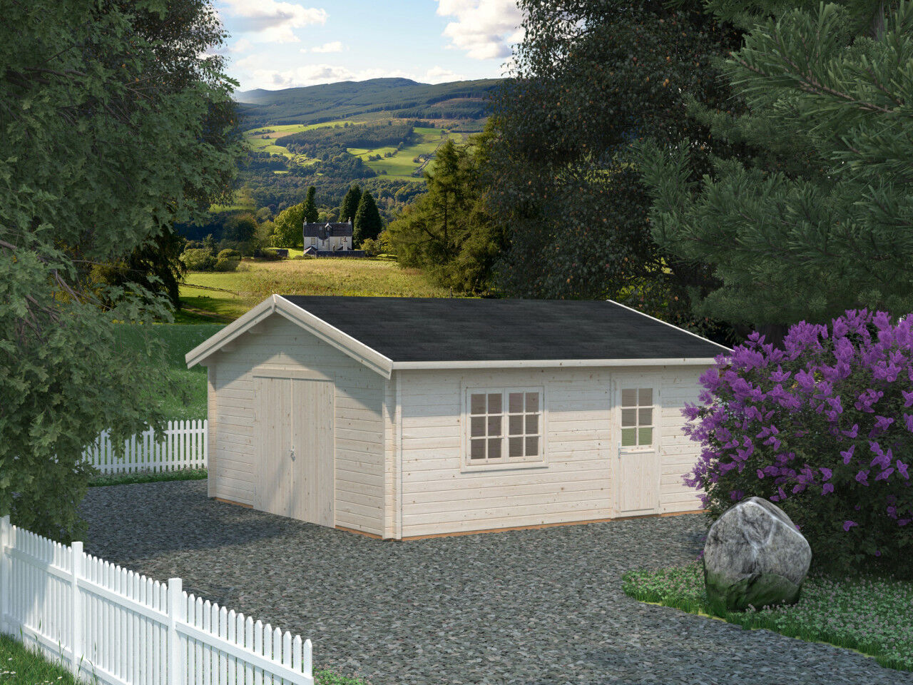 Palmako Holzgarage Roger 27,7 m² mit Holztor