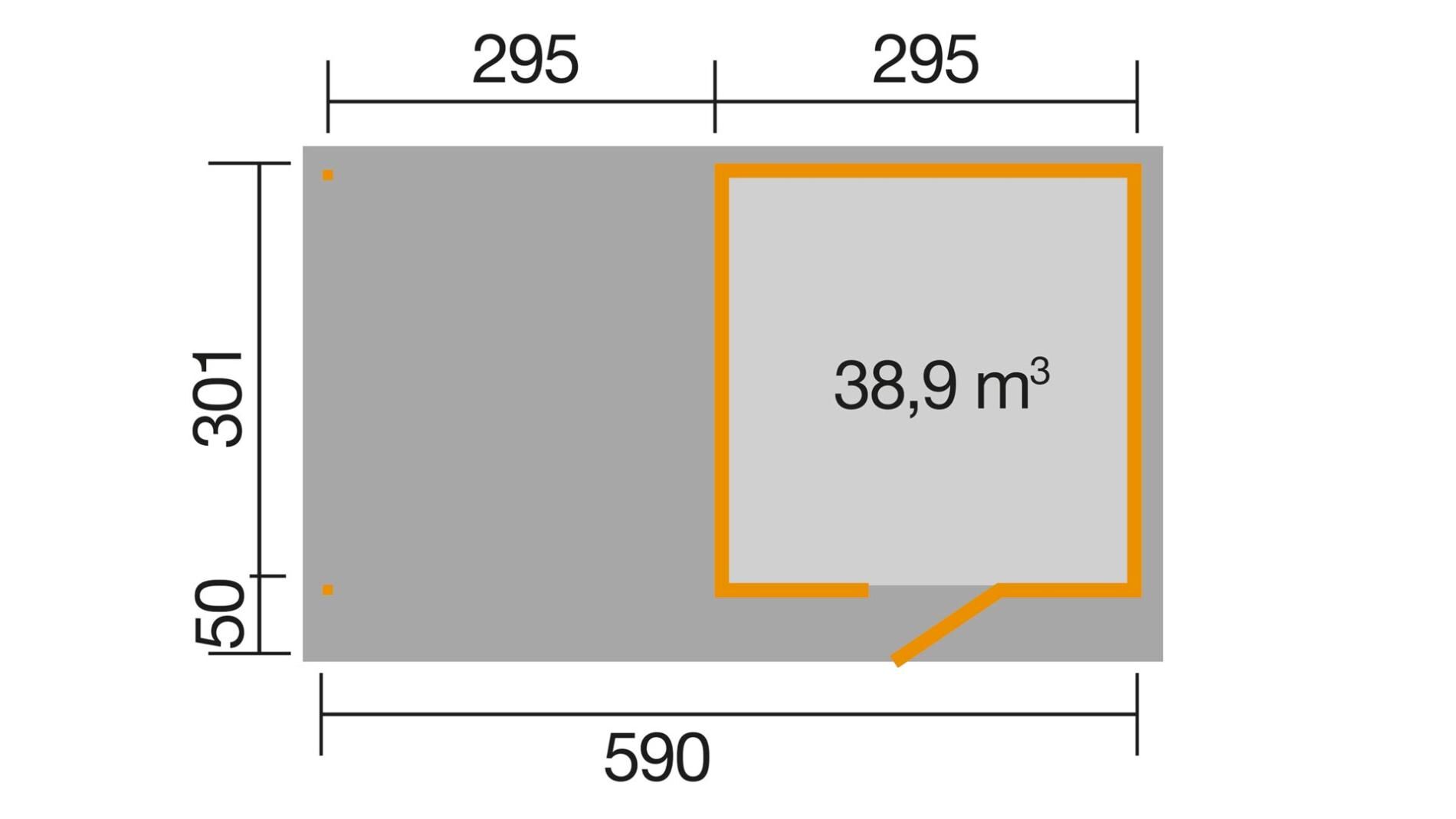weka Design-Gartenhaus wekaLine 172 B 6,3x3,8m
