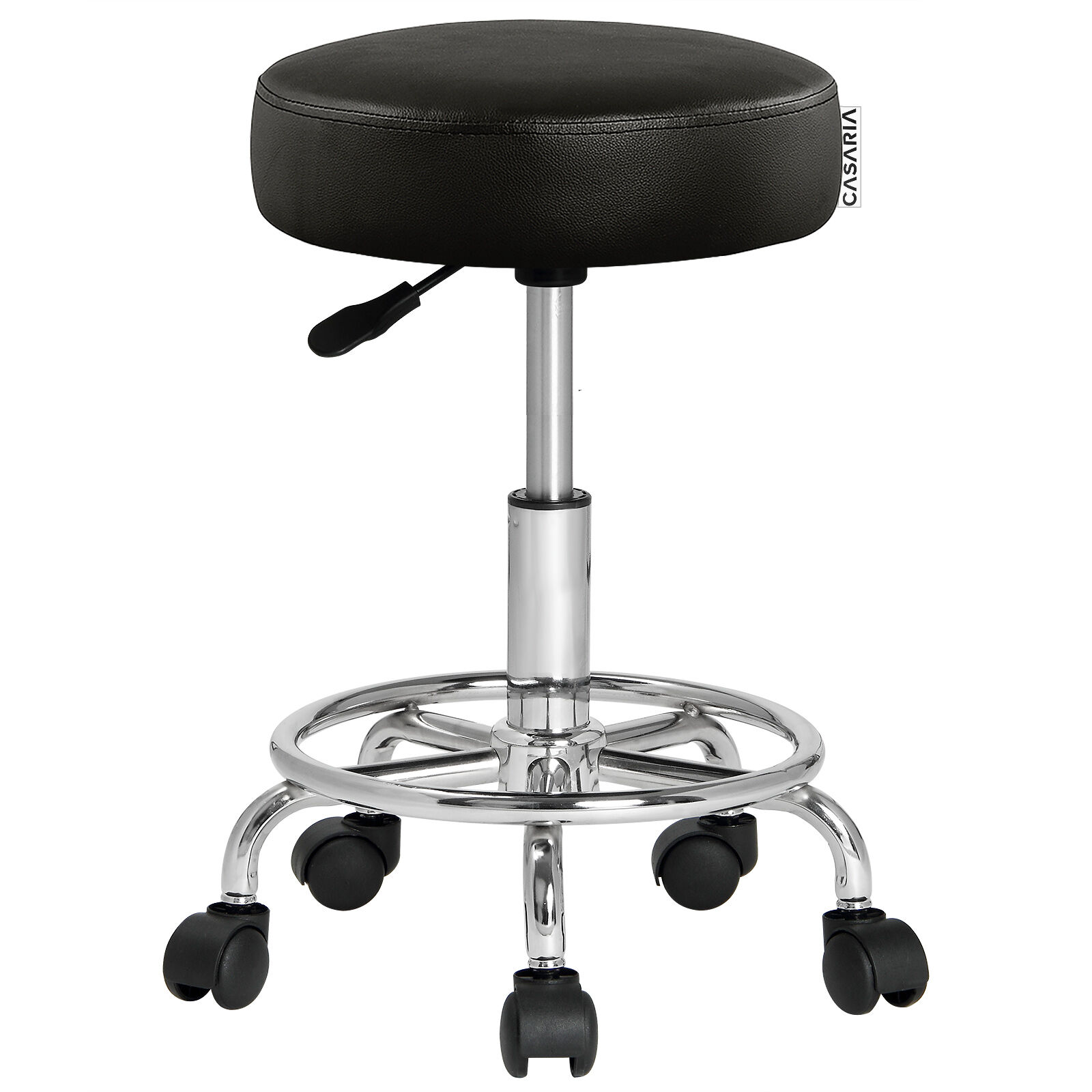 Rollhocker Kunstleder Schwarz 360° drehbar