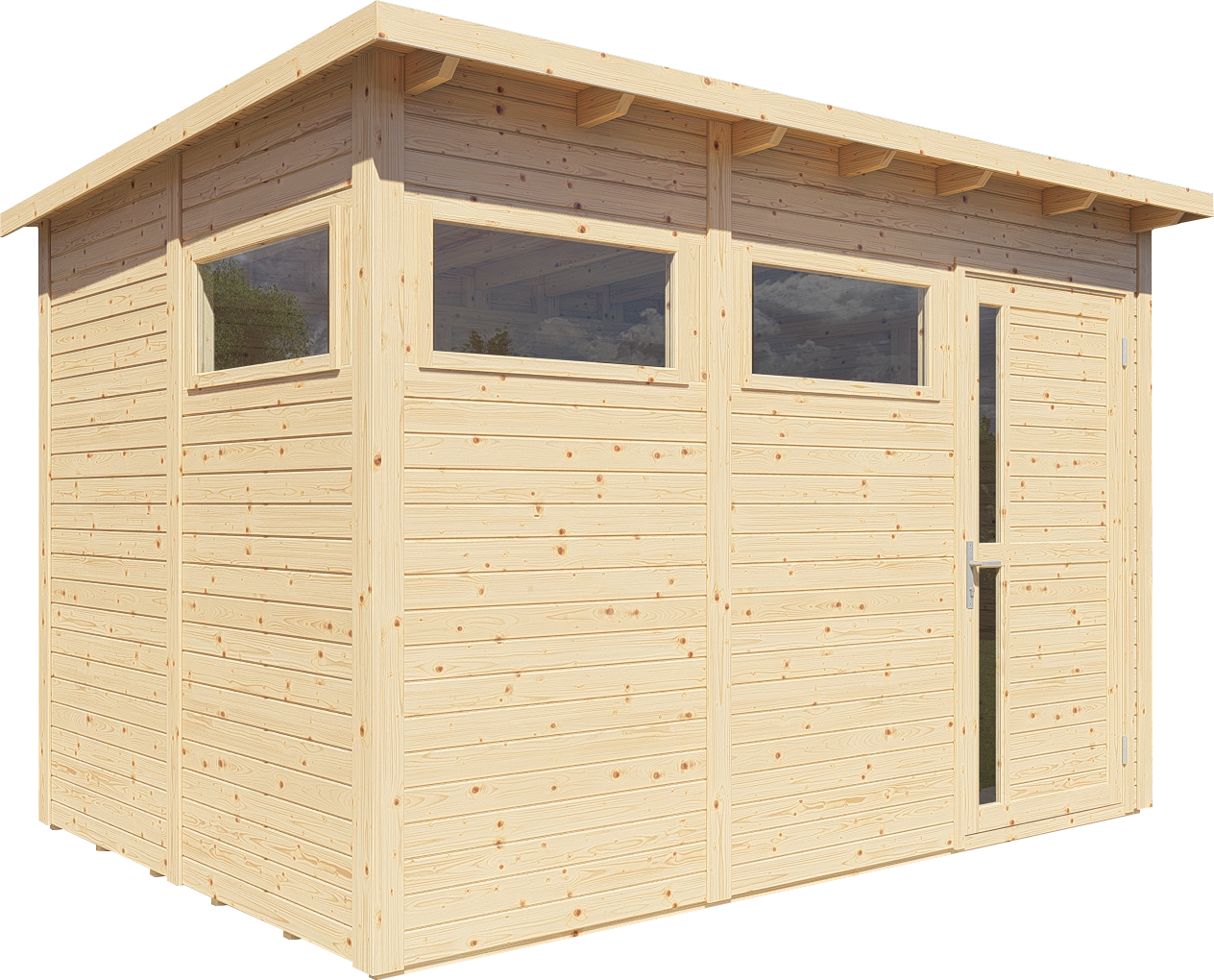 Gartenhaus Holz Pentus 3 naturbelassen 337 x 234 cm