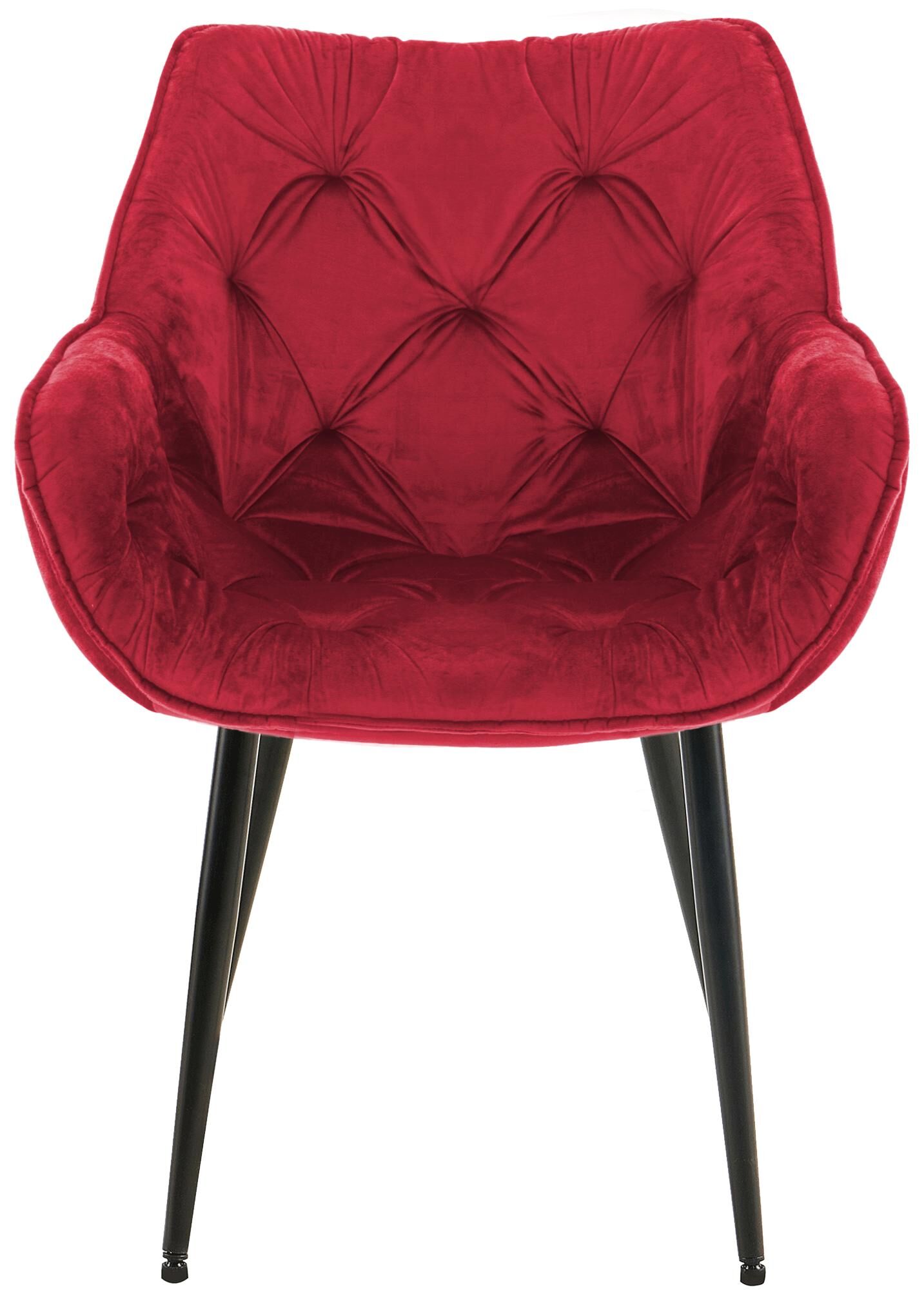 4er Set Stuhl Tanna Samt, rot