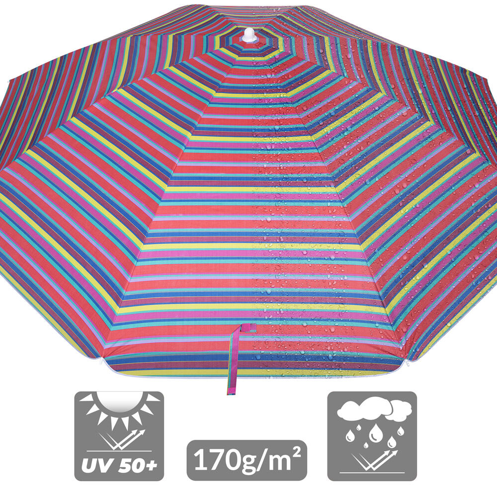 Sonnenschirm Crete Bunt 200cm UV-Schutz 50+ Neigefunktion
