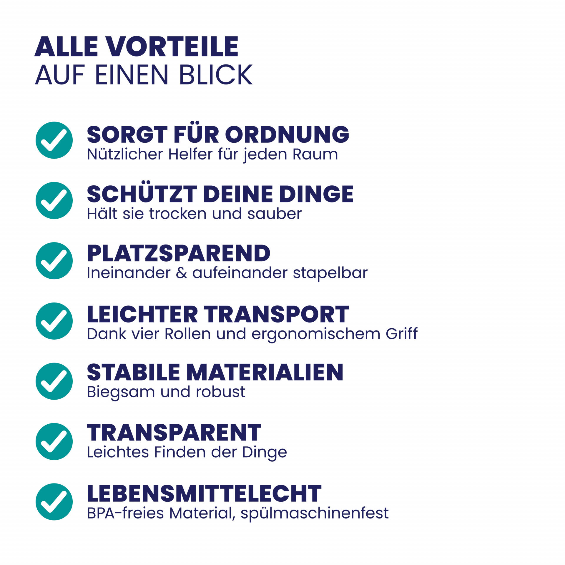 Aufbewahrungsbox Transparent 60x40x17cm 30L stapelbar