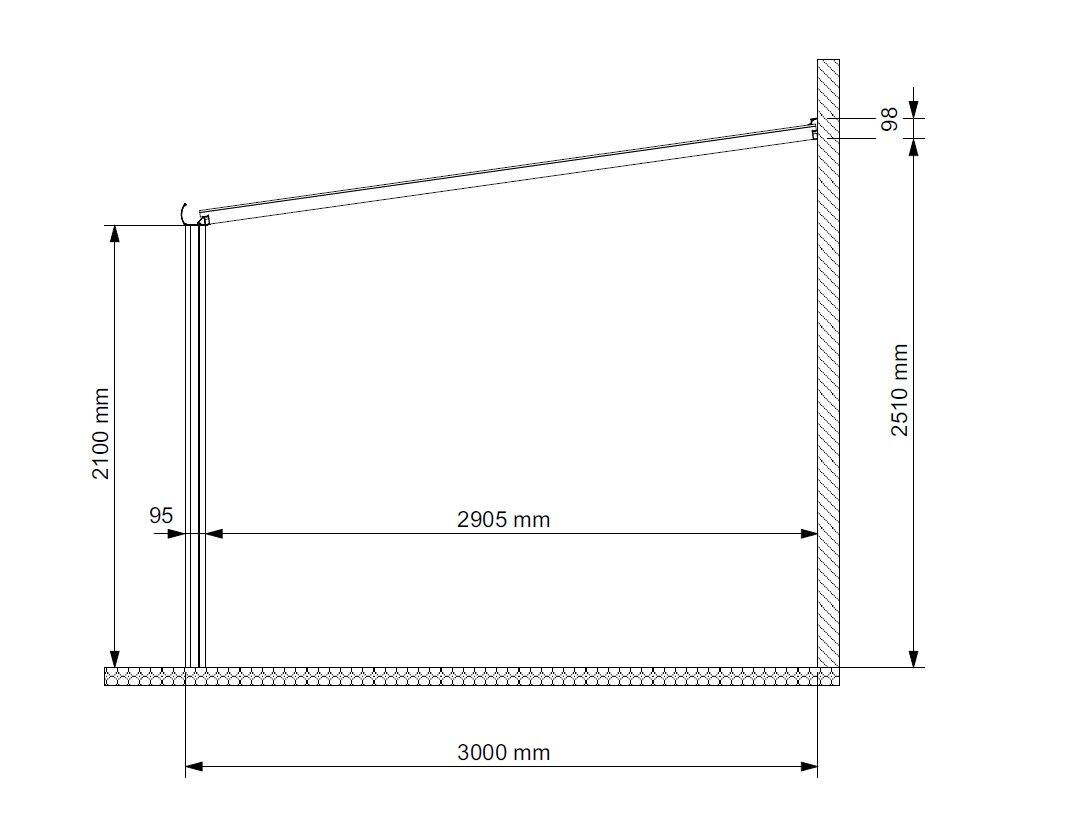 Aluminium Terrassenüberdachung Compact Line 544x300 cm Anthrazit