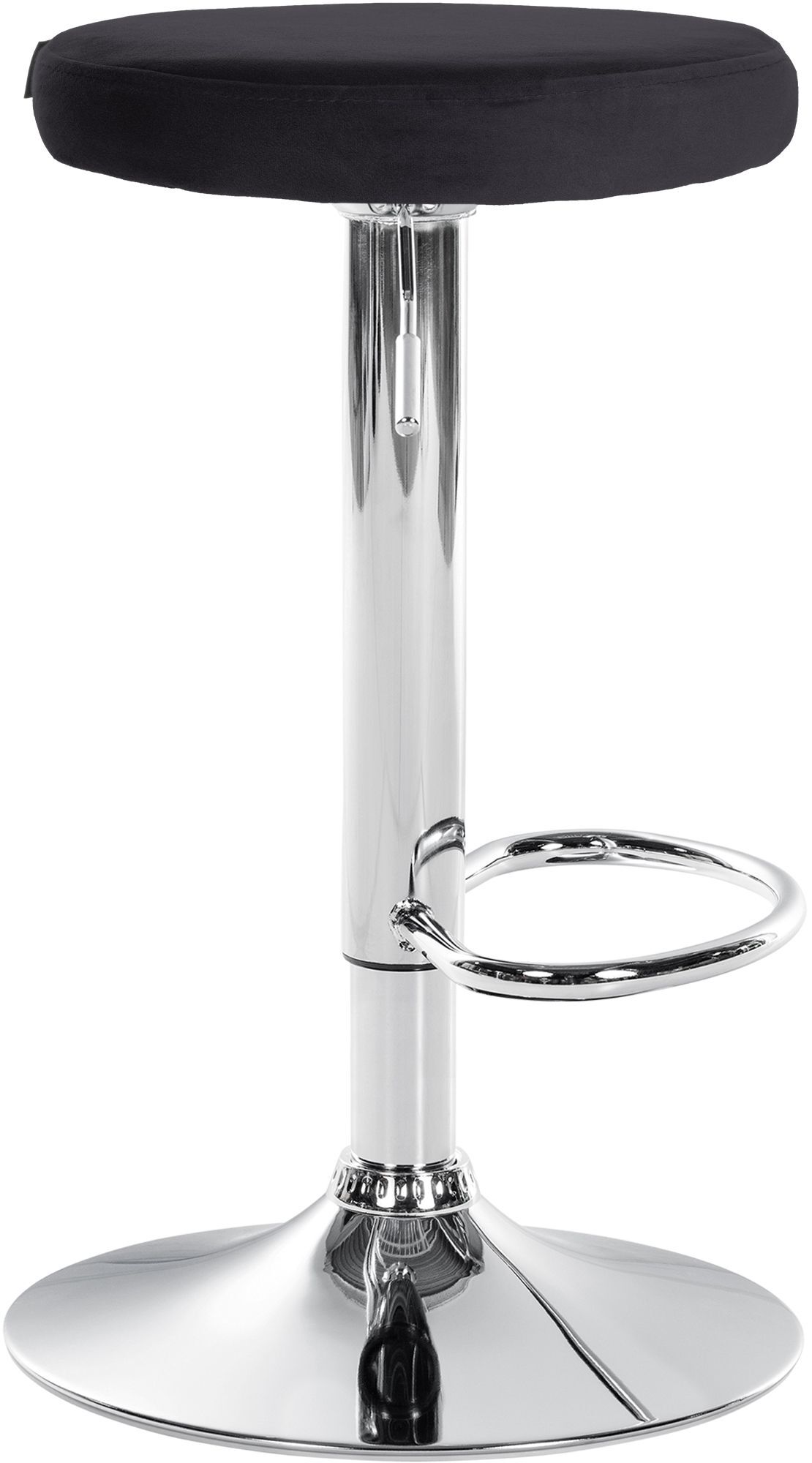 2er Set Barhocker Ponte Samt chrom, schwarz