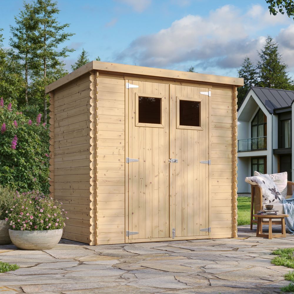 Gartenhaus Benno M311+M311G mit Boden – Gerätehaus Holz 200 x 130 cm – 2 m2
