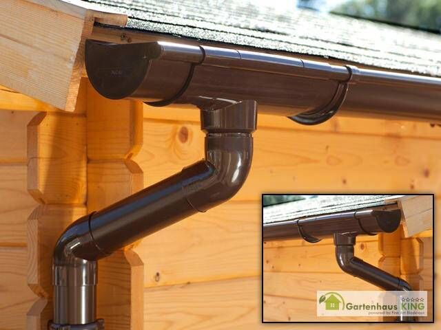 Dachrinnen Set für Satteldach bis 3,5 m, Braun