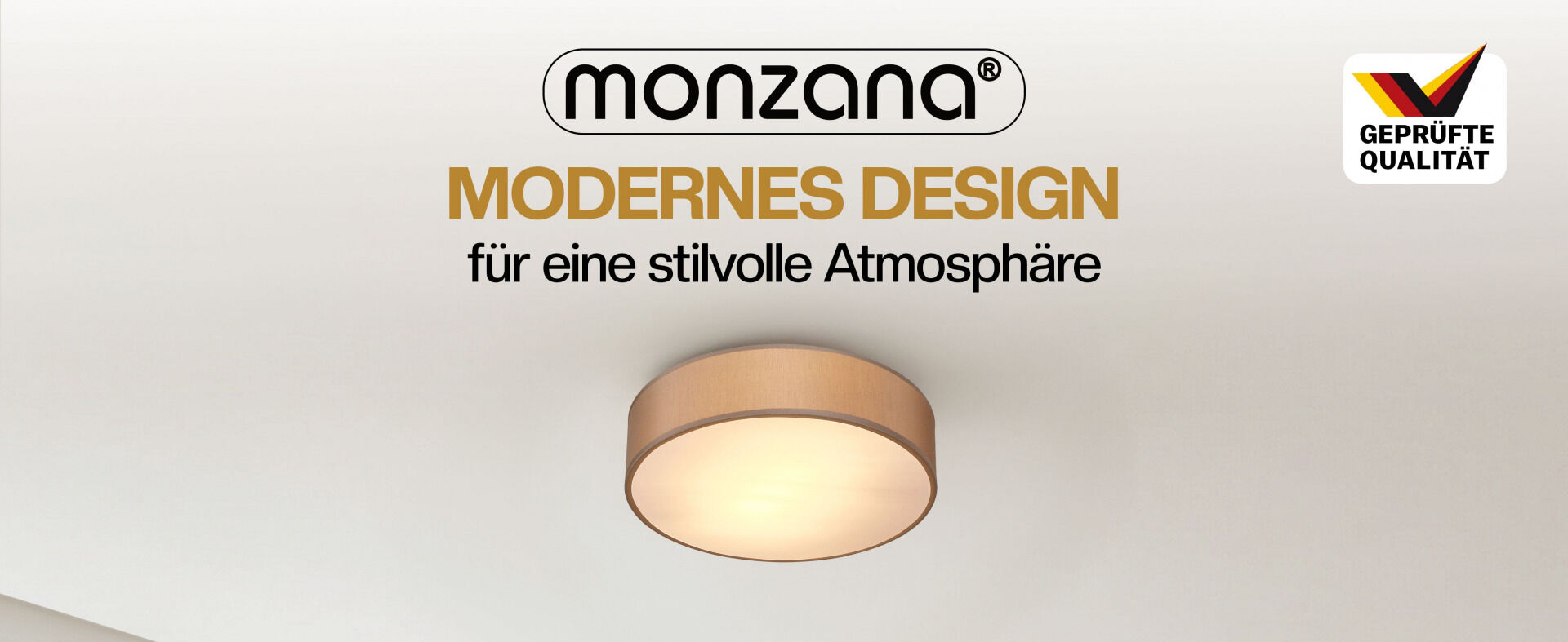 Deckenlampe Taupe Stoff Ø30cm
