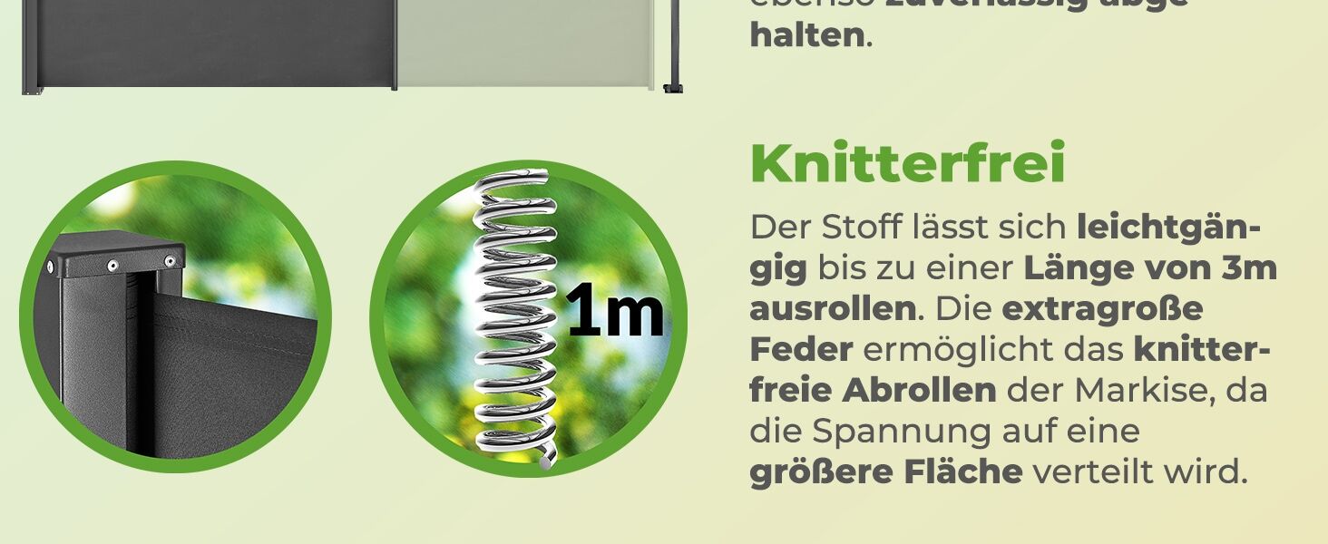 Seitenmarkise Nosara Anthrazit 160x300cm ausziehbar