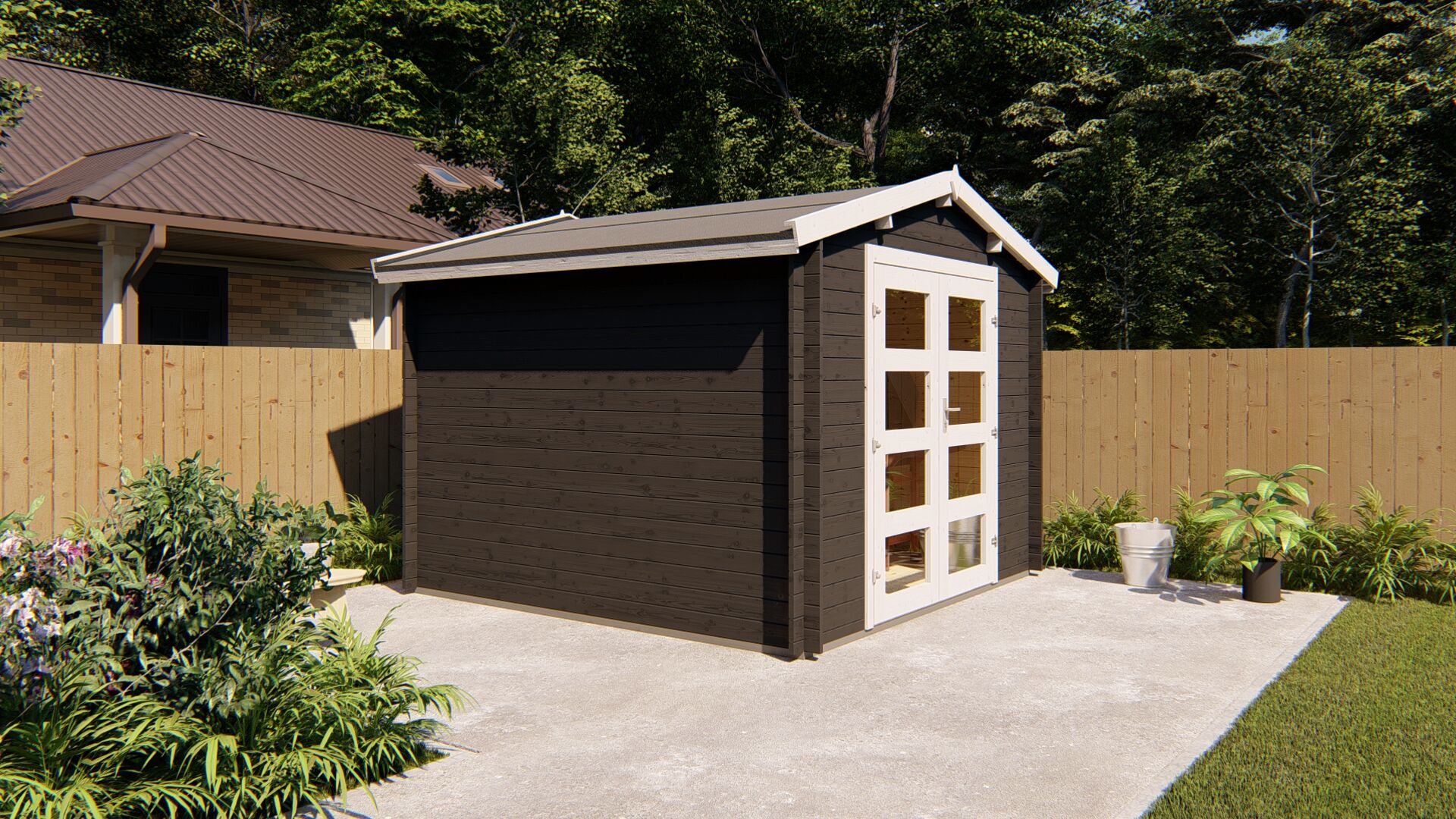 Gartenhaus 3×3 Funny 12 Holz Gartenhaus mit Doppeltür und Satteldach