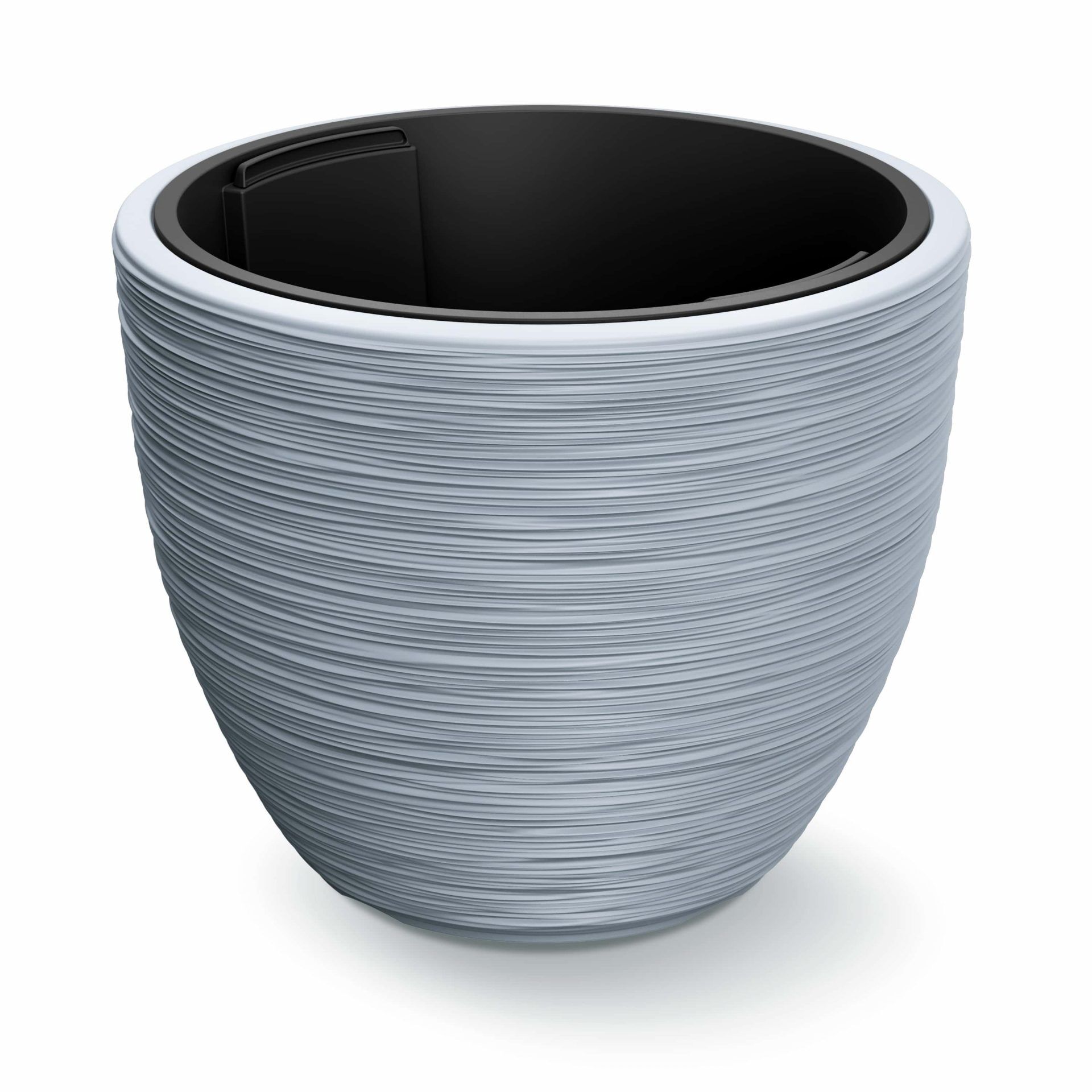 Blumentopf Rillen Grau Kunststoff 40x32cm