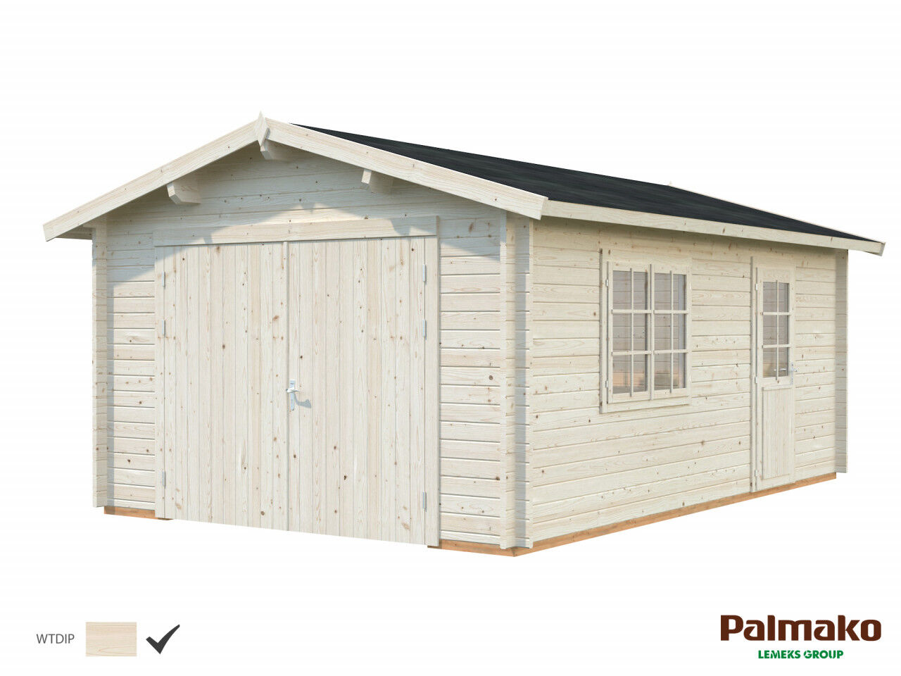 Palmako Holzgarage Roger 19,0 m² mit Holztor