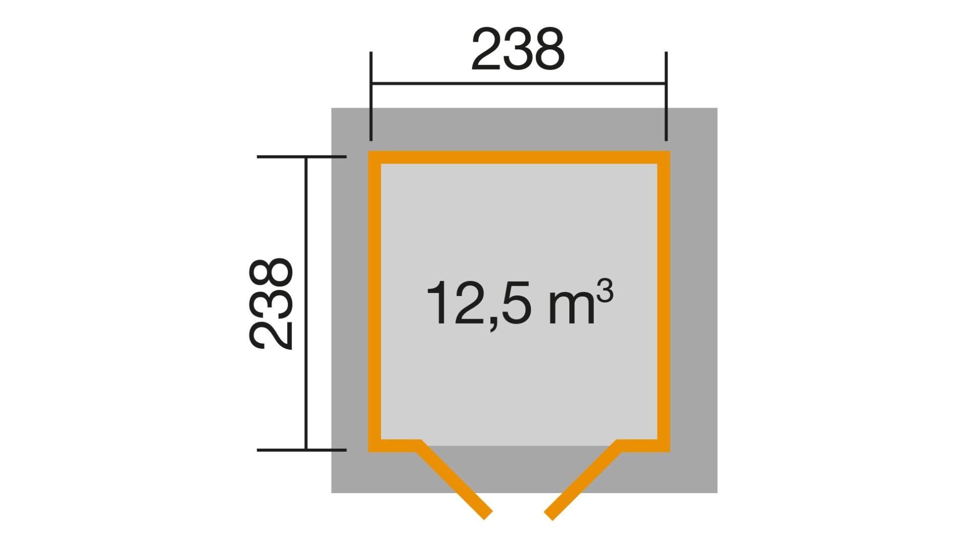weka Gartenhaus 177 4-Eck 3,2x3,2m
