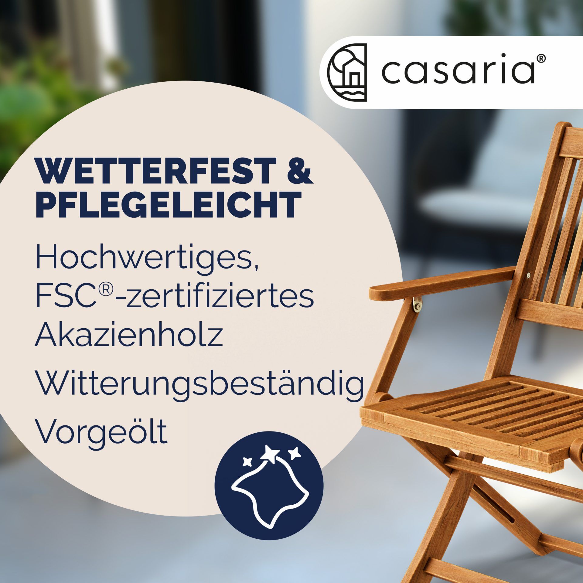 Gartenstuhl Sydney 2er-Set Akazie FSC®-zertifiziert