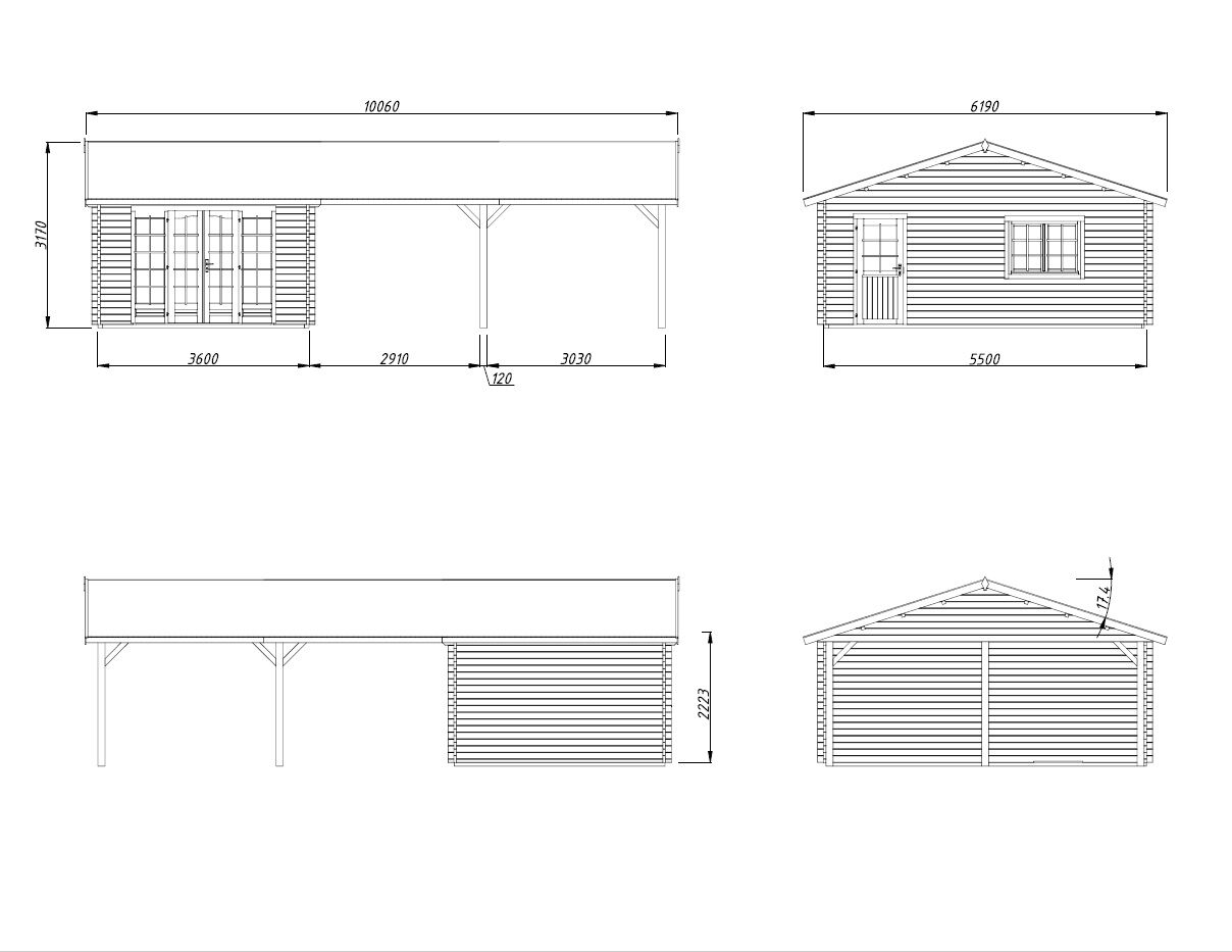 Palmako Gartenhaus Irene 19,0+33,2 m2