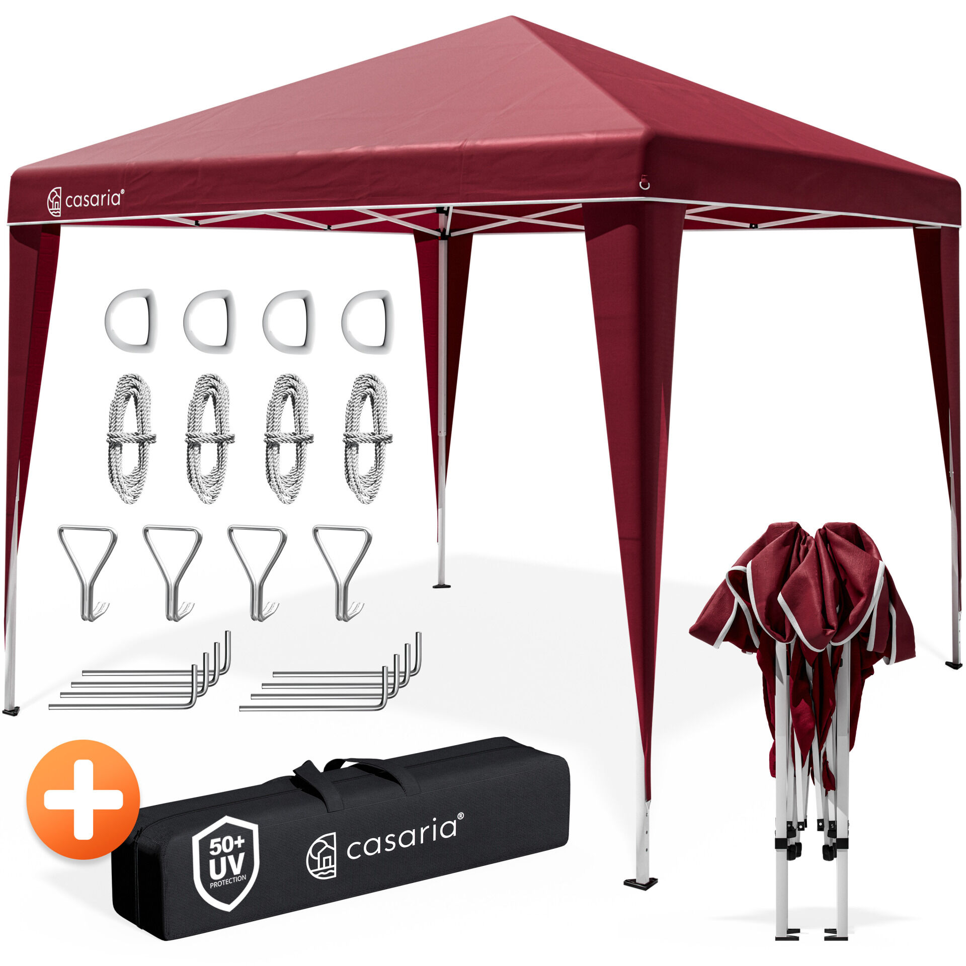 Faltpavillon 3x3m Pop-Up Weinrot Schnellaufbau UV-Schutz 50+ wasserdicht stabil