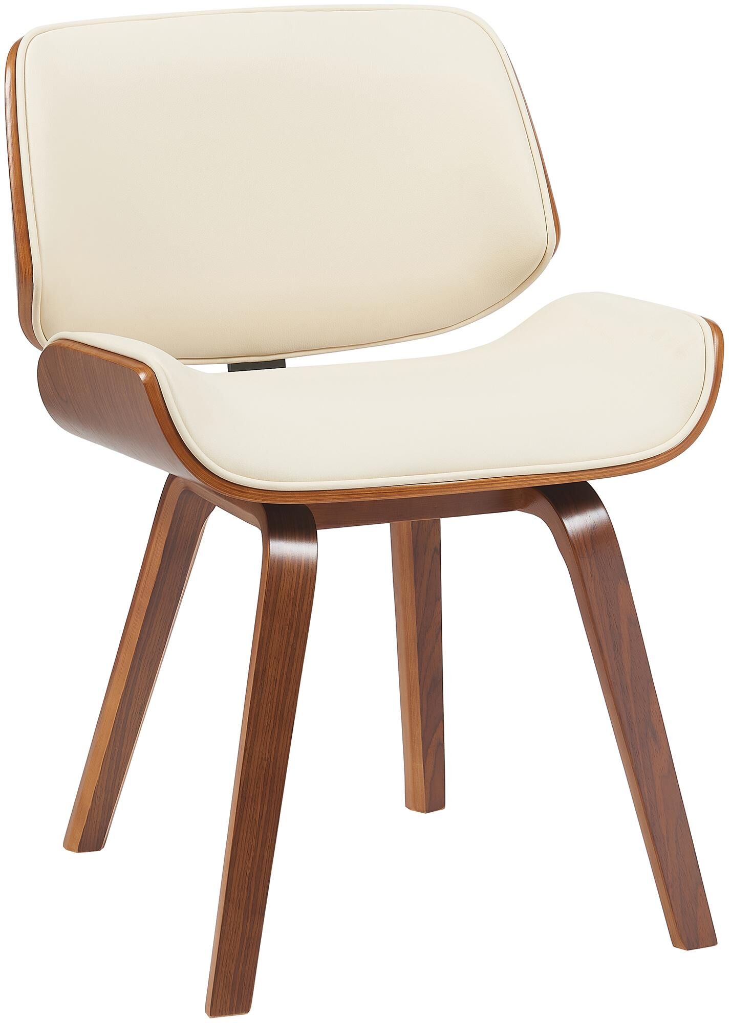 Besucherstuhl Beverley Kunstleder, walnuss/creme