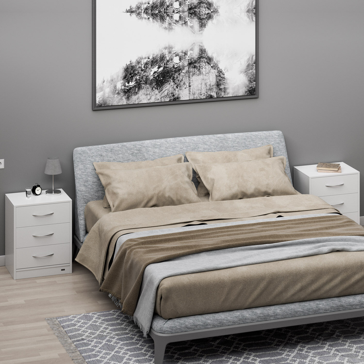 Nachttisch Eloise Weiß 54x39x28cm